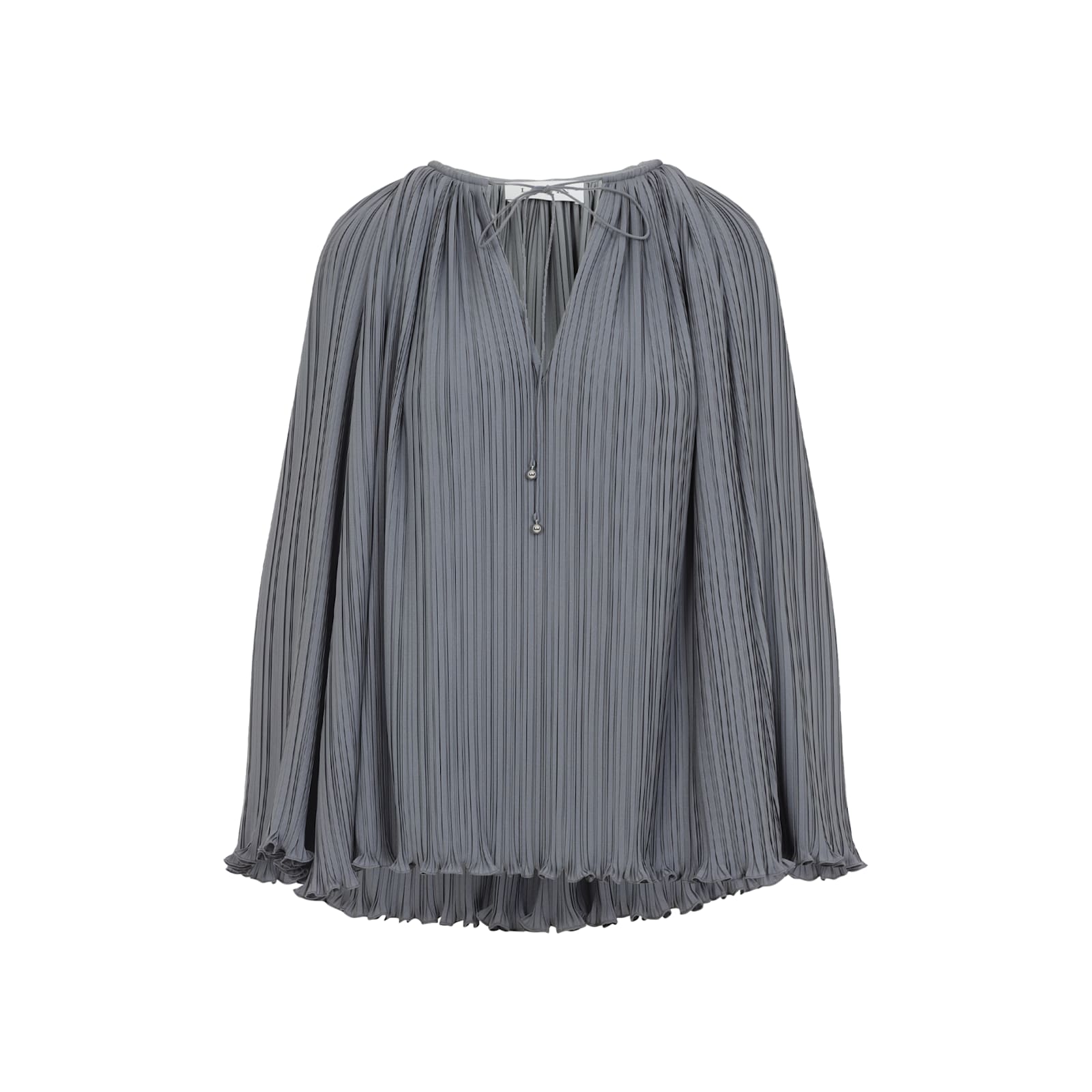 Lanvin Flowing Blouse With Intricate Pleating And Tie Closure
