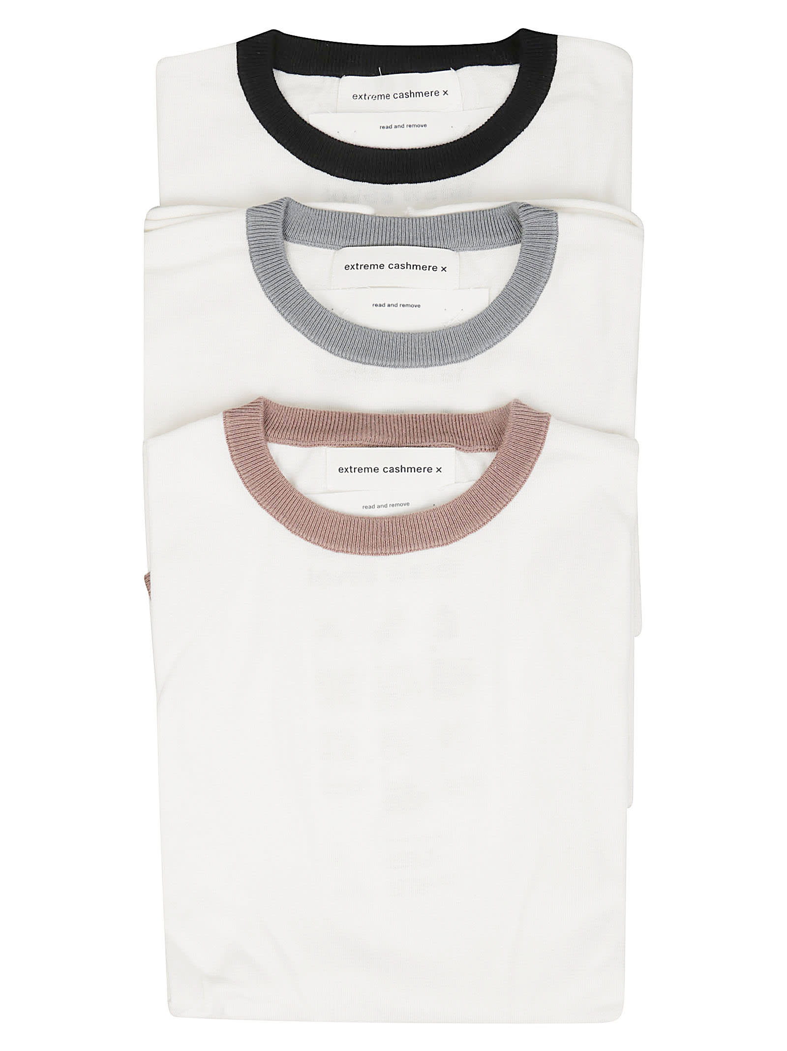 Shop Extreme Cashmere Chloe 3-pack In White/multicolour