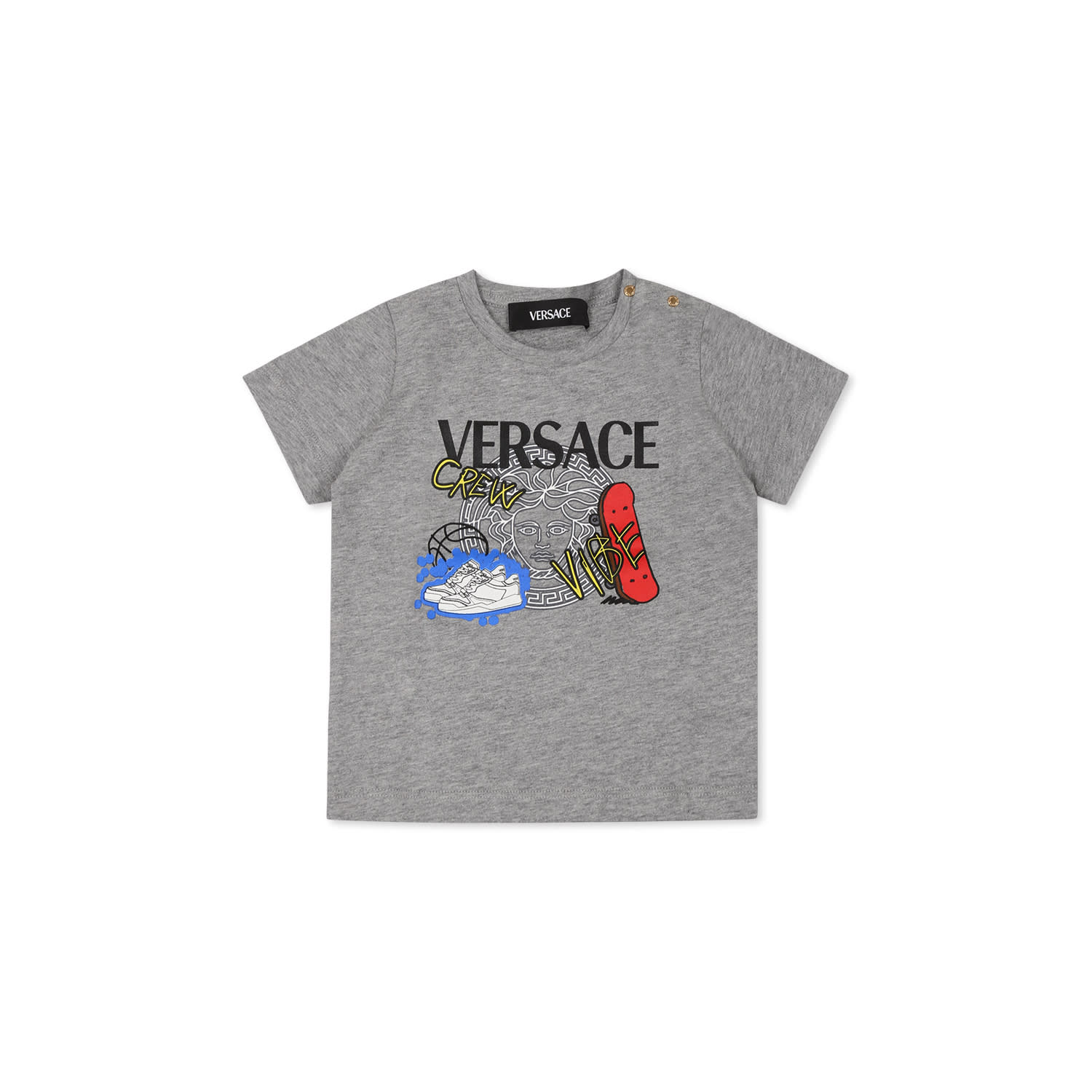 Shop Versace Grey T-shirt For Boy With Logo