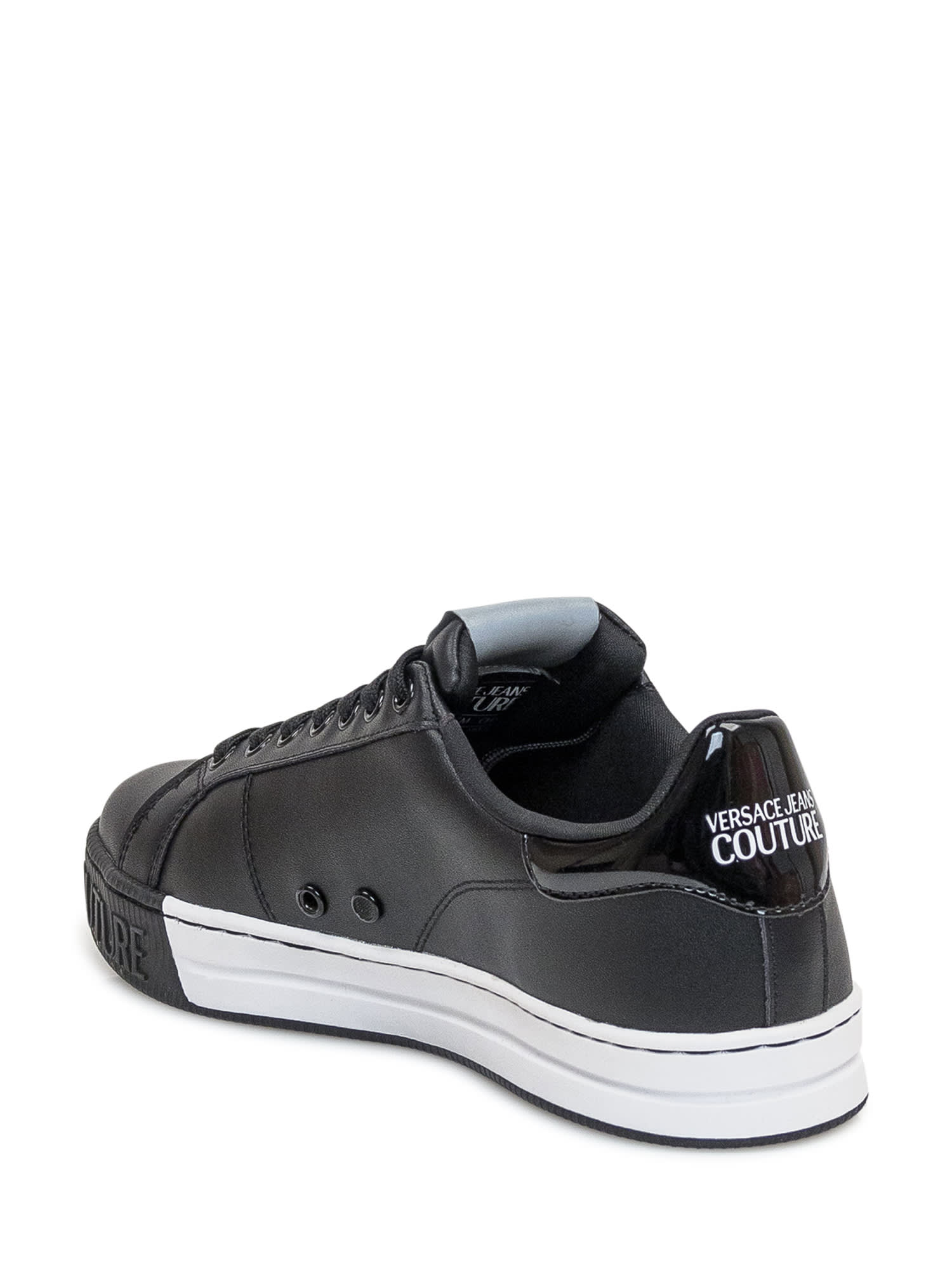 Shop Versace Jeans Couture Court 88 V-emblem Sneaker In Black