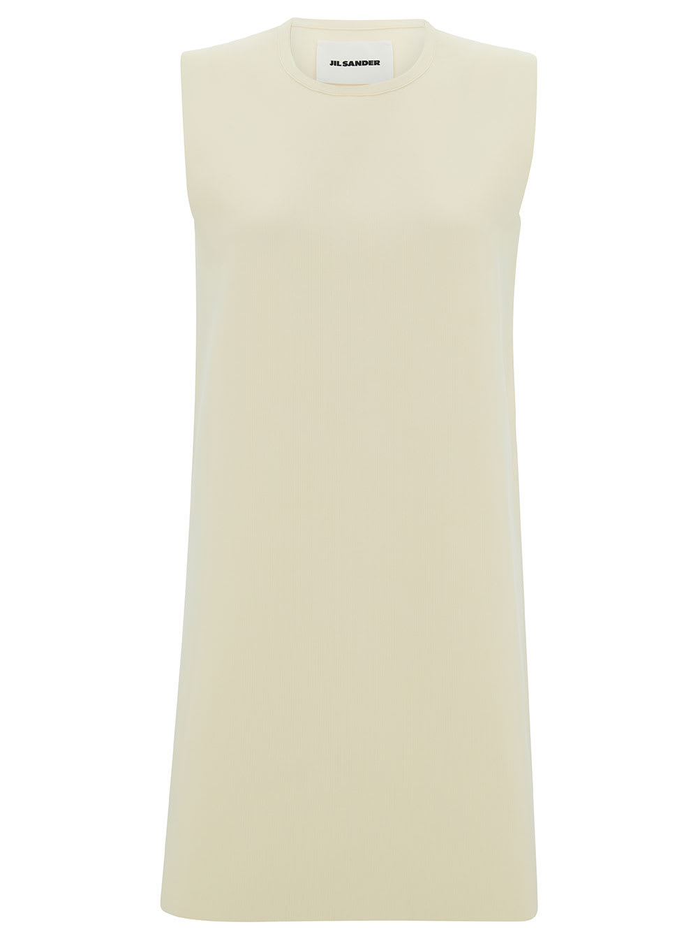 Jil Sander Sleeveless Round Neck A-line Dress In Natural