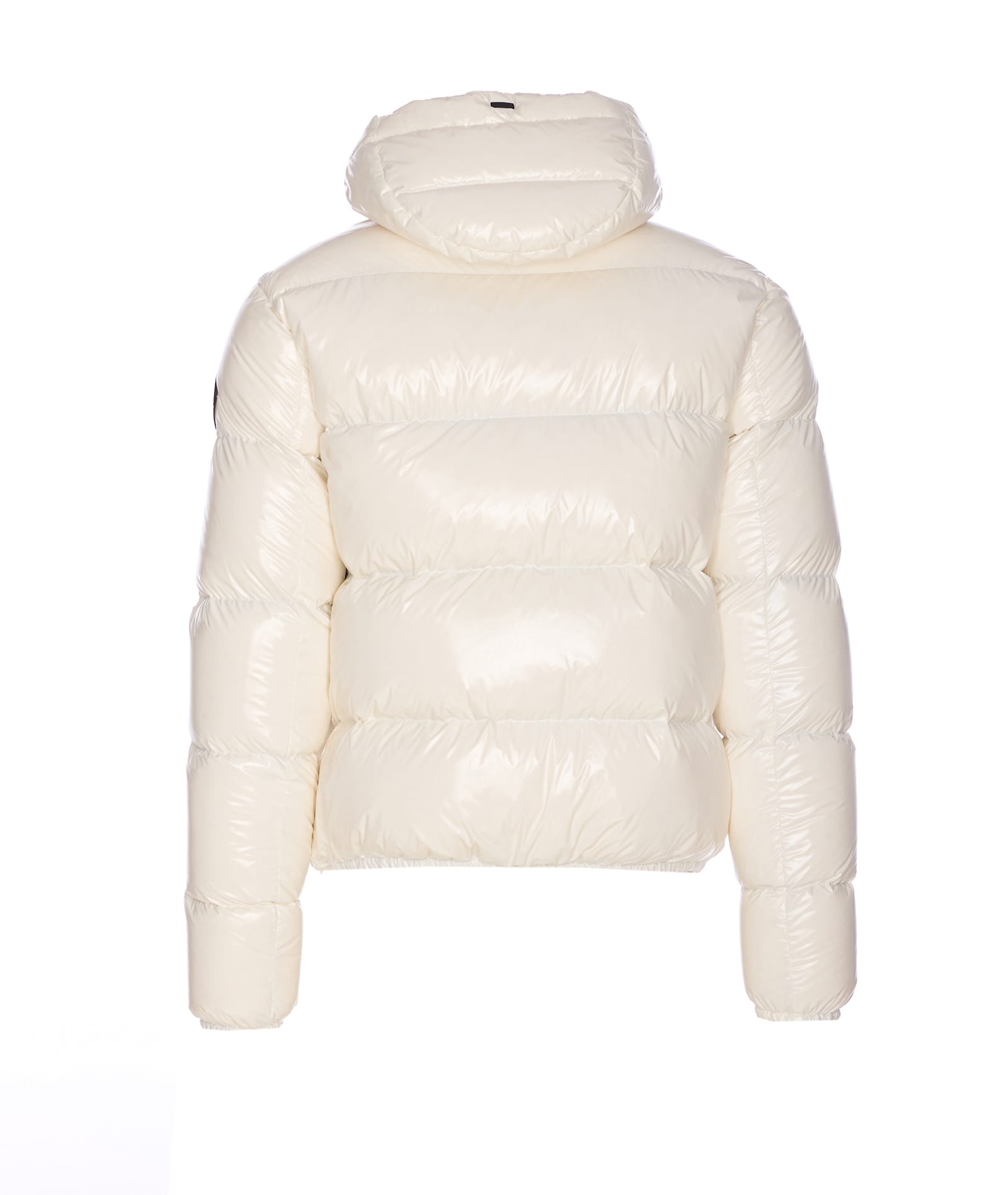 Herno Shiny Padded Down Jacket With Hood And Elasticated Cuffs In White