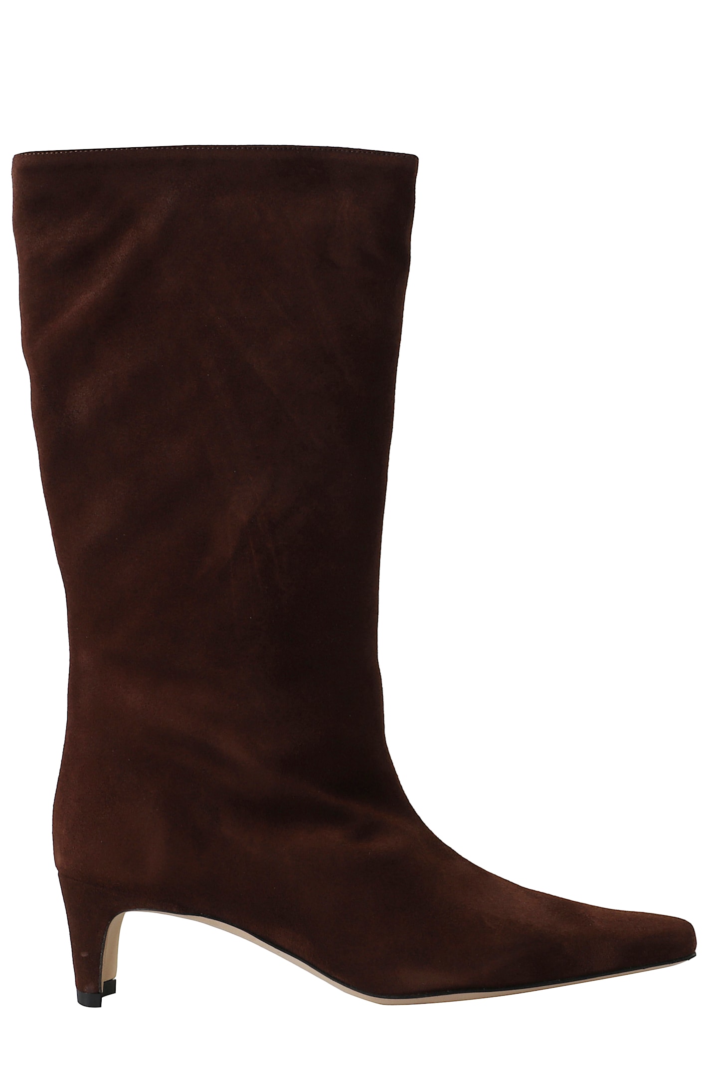 Staud 55mm Leather Pointed-toe Boots In Brown