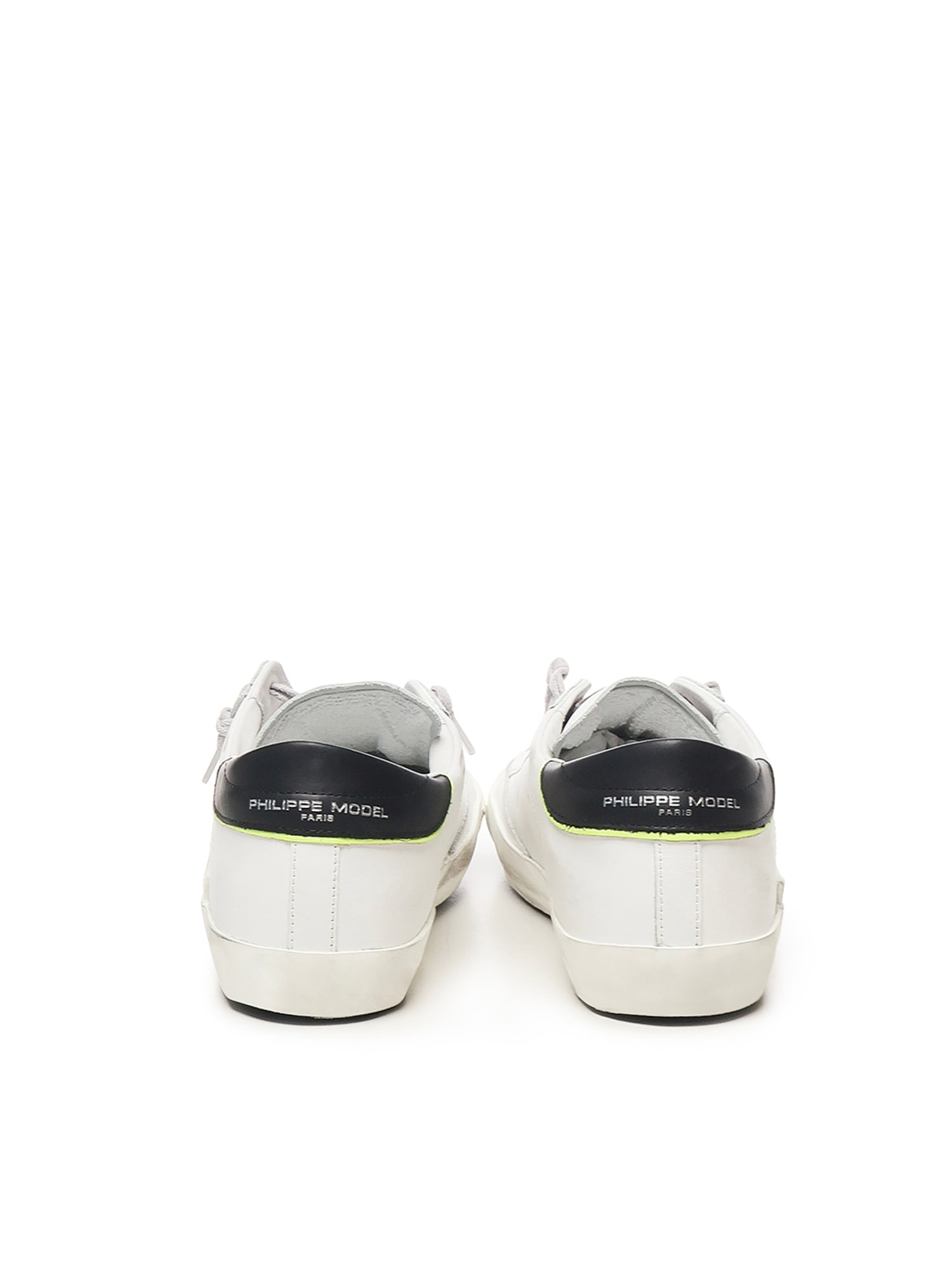 Philippe Model Paris Worn-look Low-top Sneakers In White
