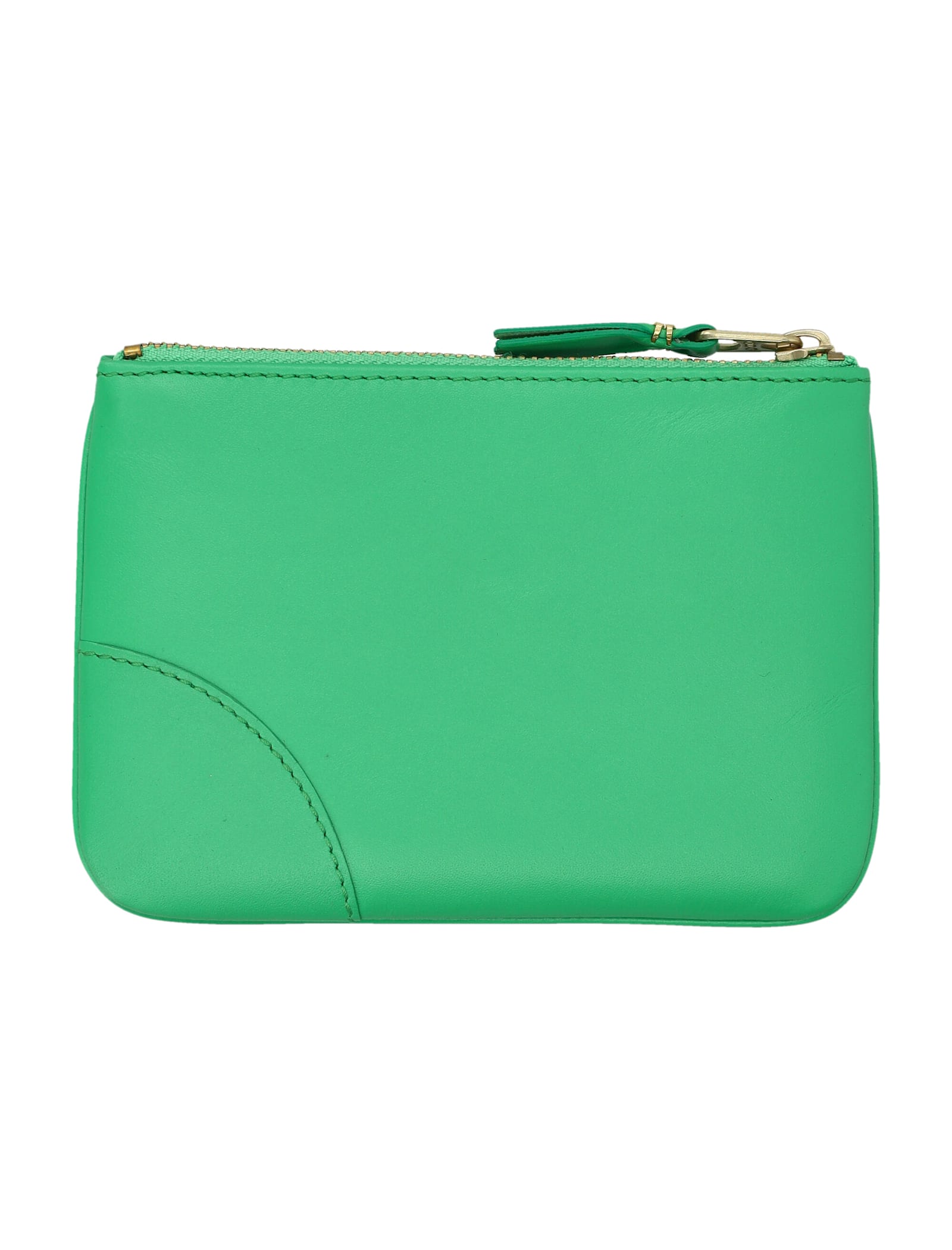 Comme Des Garçons Wallet Small Leather Zip Pouch In Purple