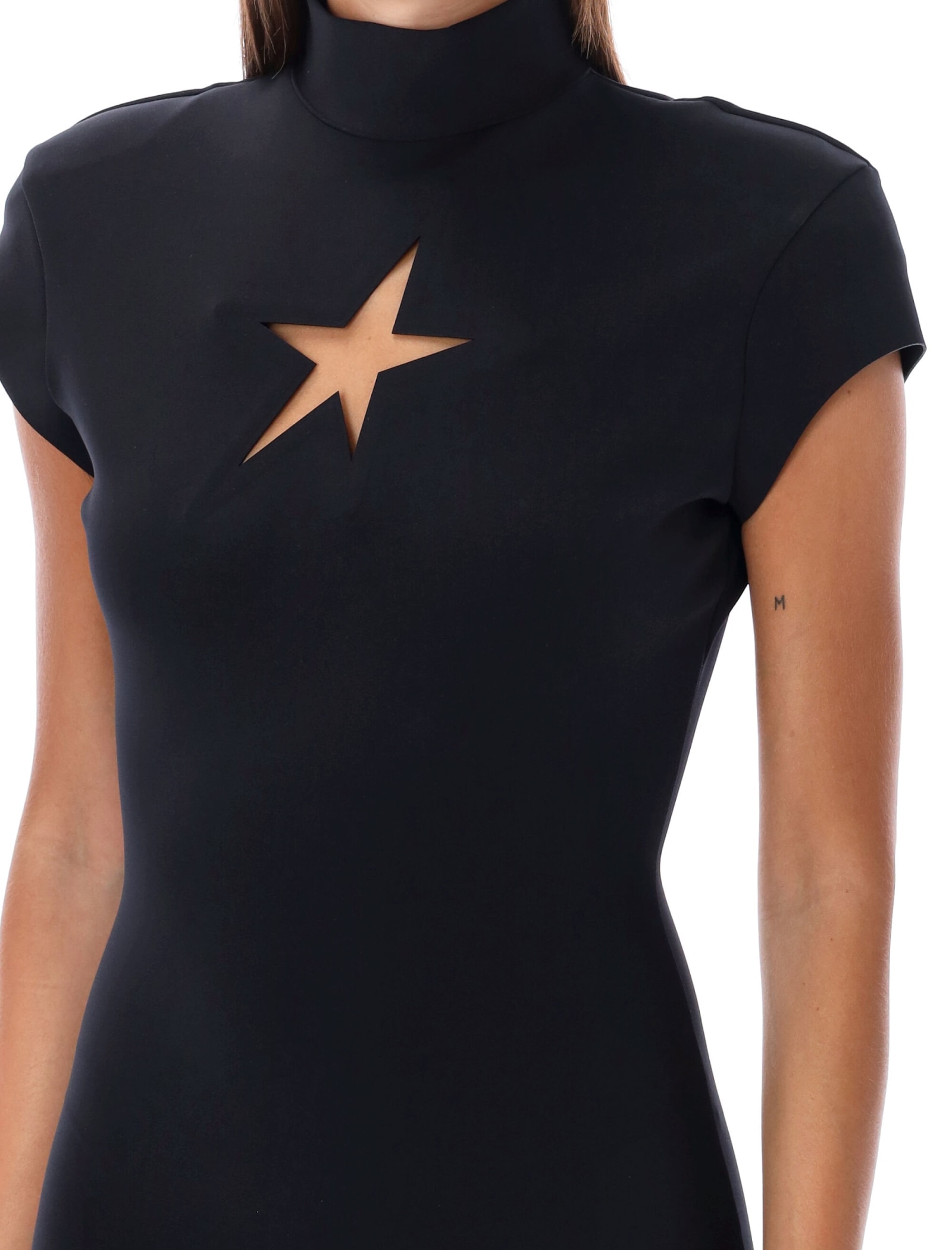 Shop Mugler Star Mini Dress In Black