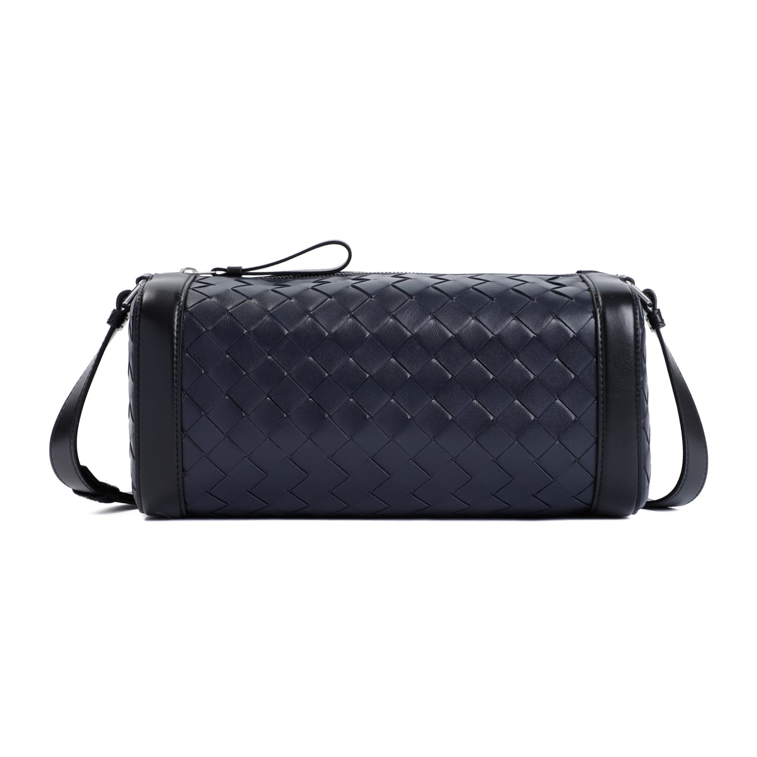 Shop Bottega Veneta Messenger Intrecciato Shoulder Bag In Space Black