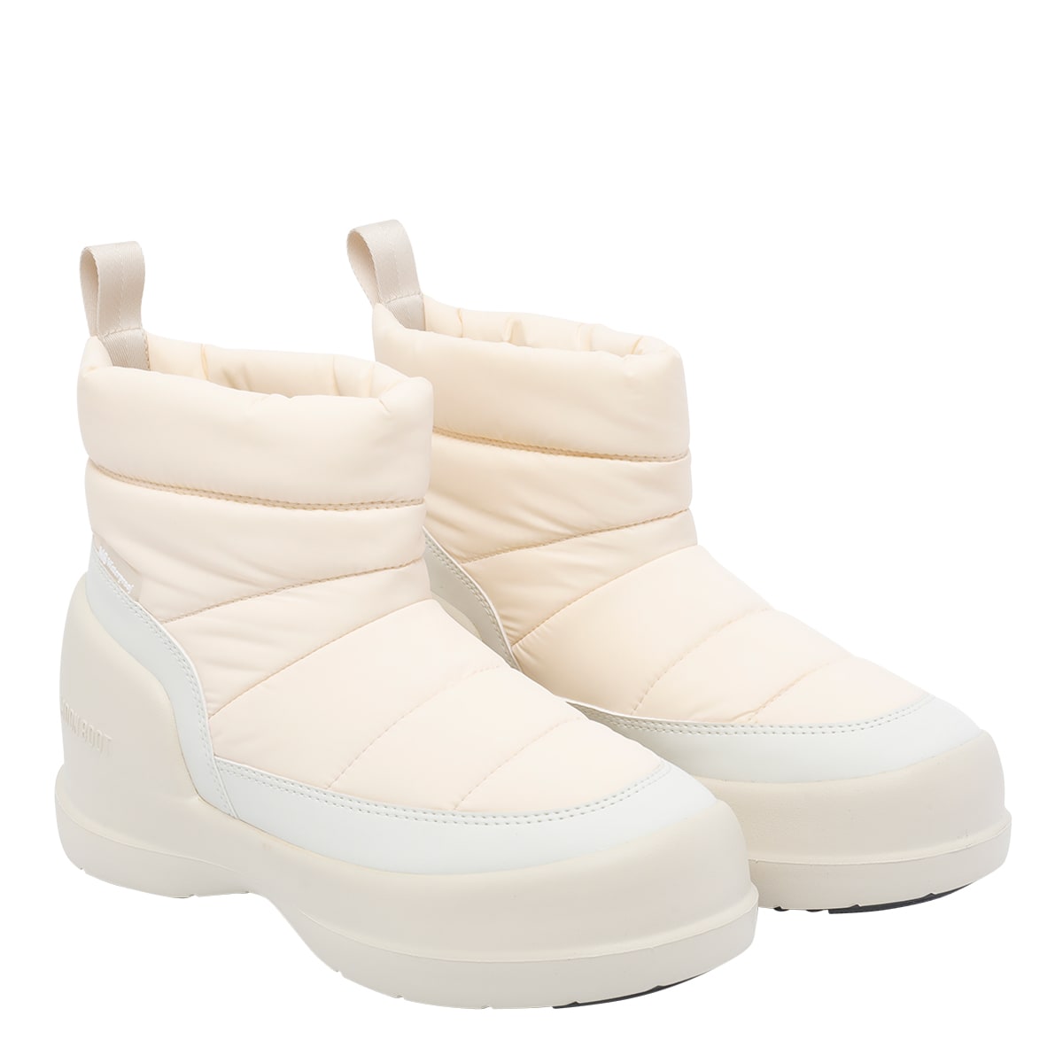 Moon Boot Mezzaluna Puffy Cream Booties In Multi