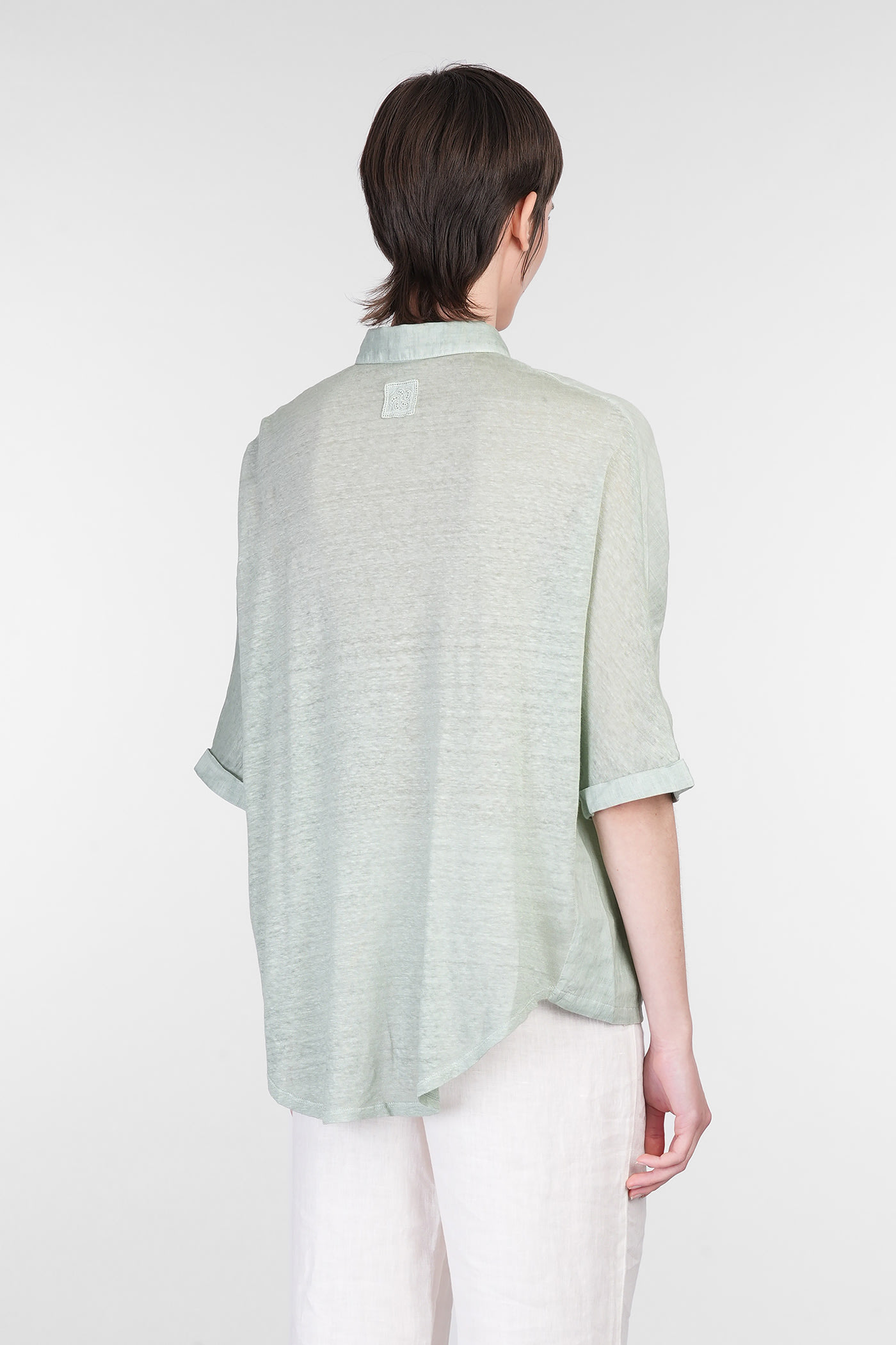 Shop 120% Lino Shirt In Green Linen