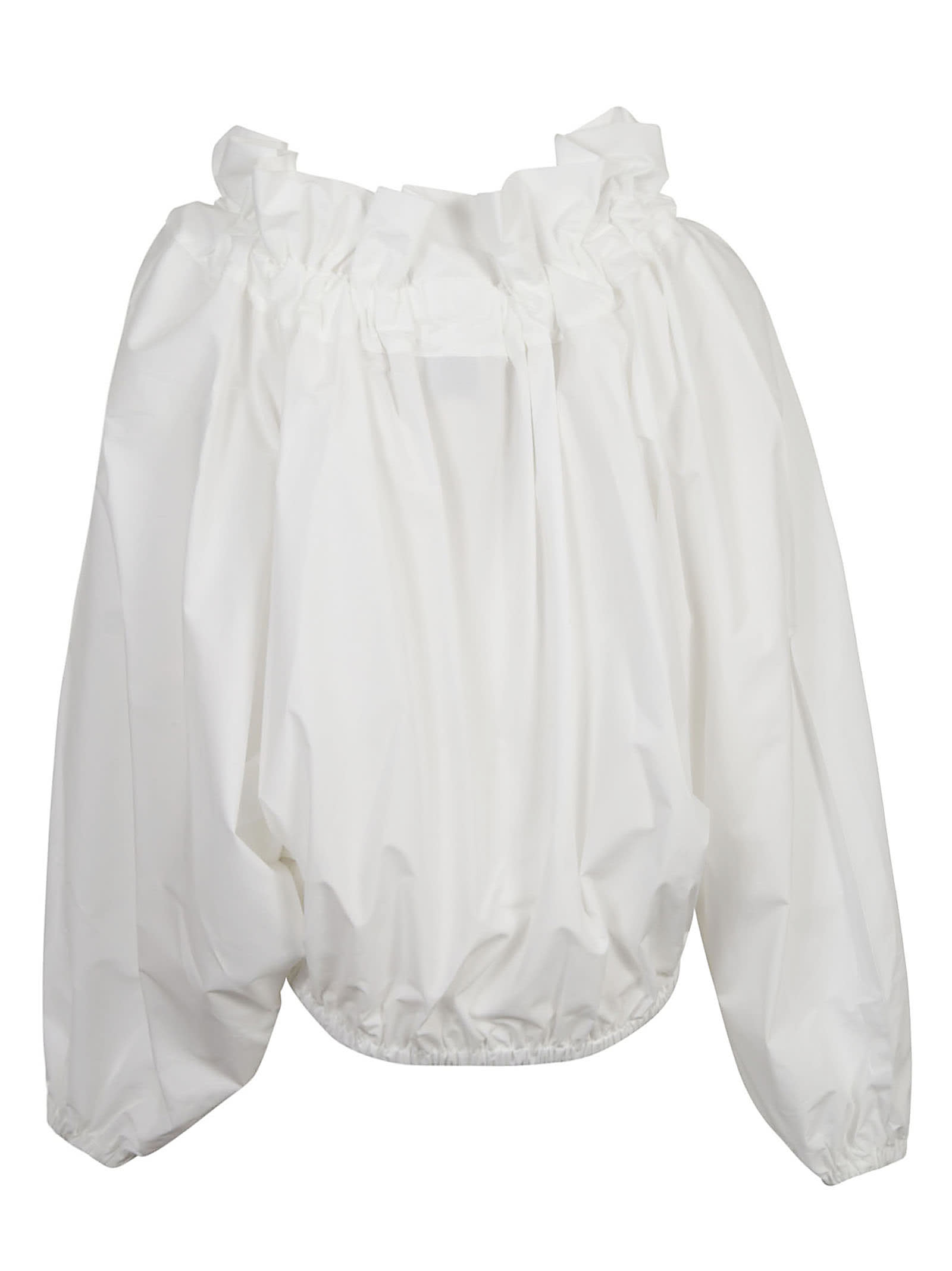 Patou Gros Grain Long Sleeves Top In White