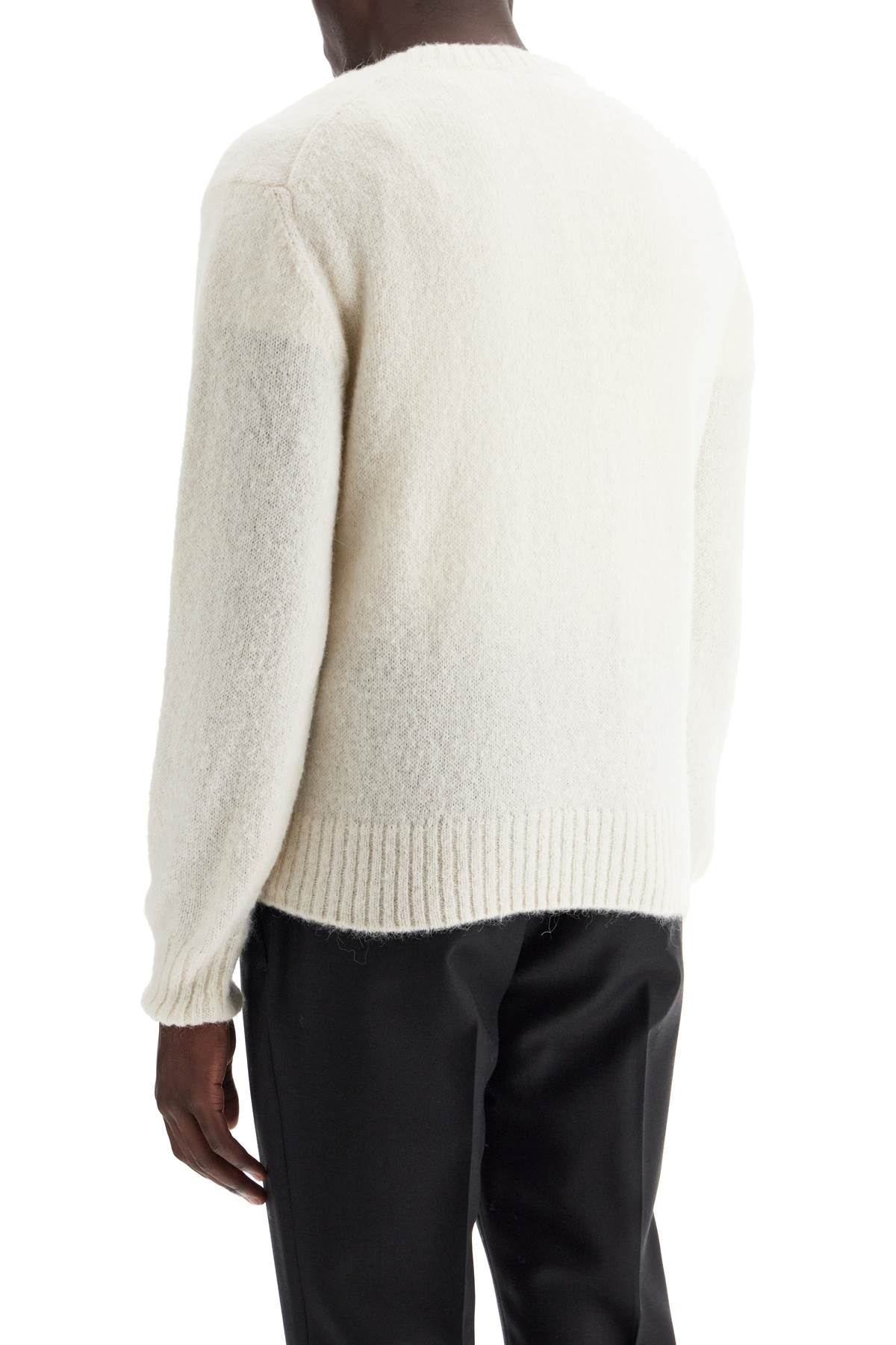 Shop Tom Ford Alpaca Crewneck Pul In White (black)