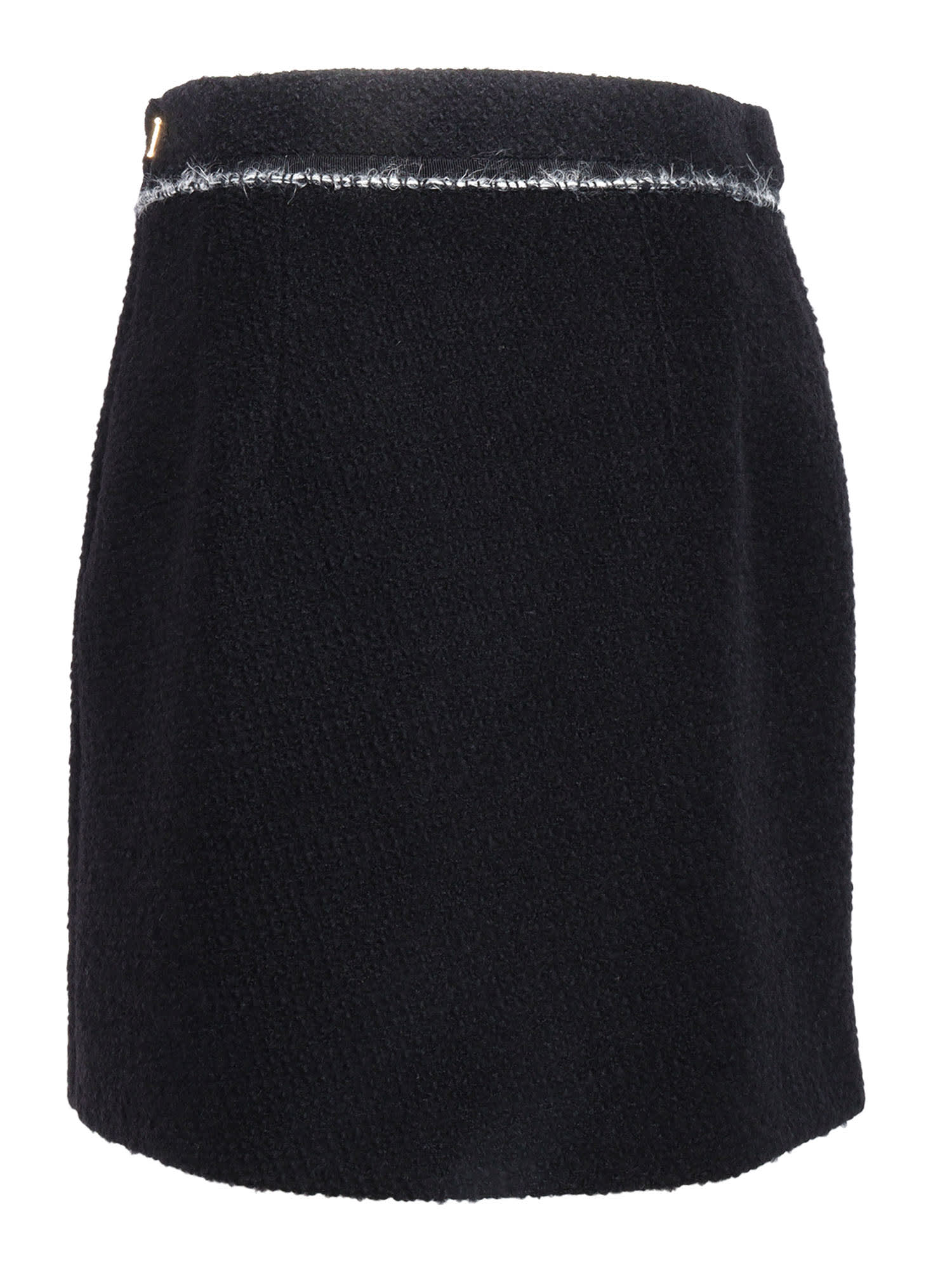 Shop Fay Short Skirt With Boucle Details In Black