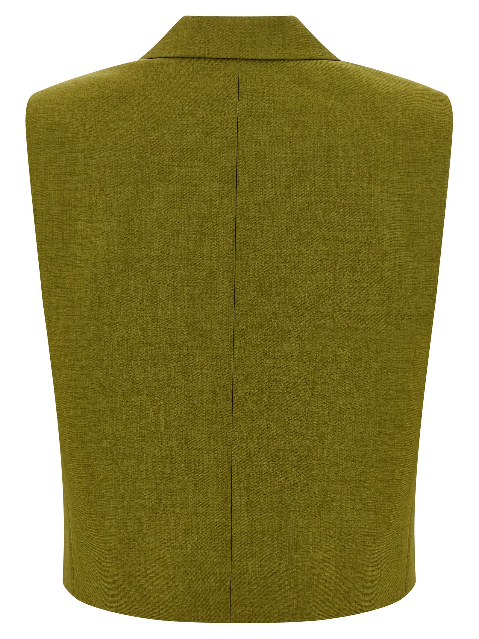 Theory Double-breasted Vest In City Twill In Green