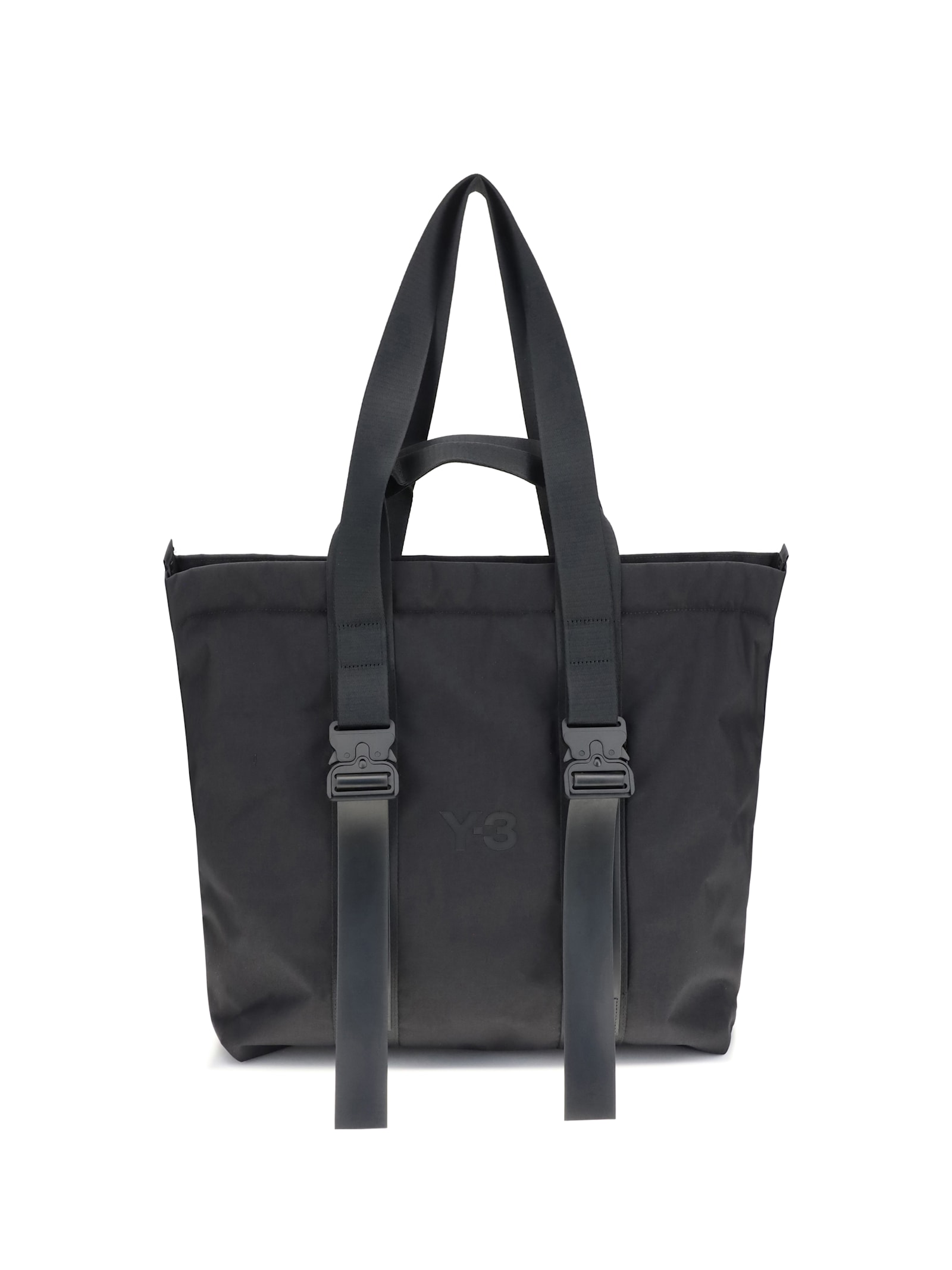Y-3 Spacious Tote Bag With Leather Straps And Embossed Logo