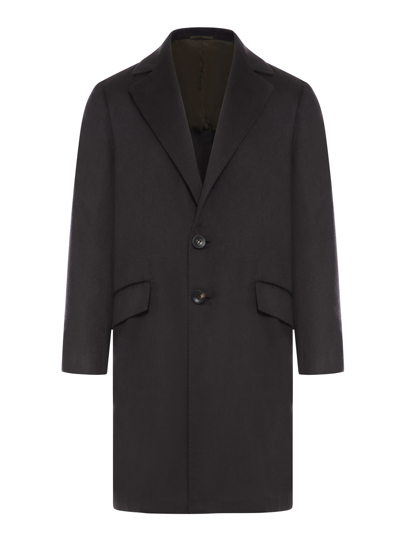 Shop Kiton Coat In Dark Grey