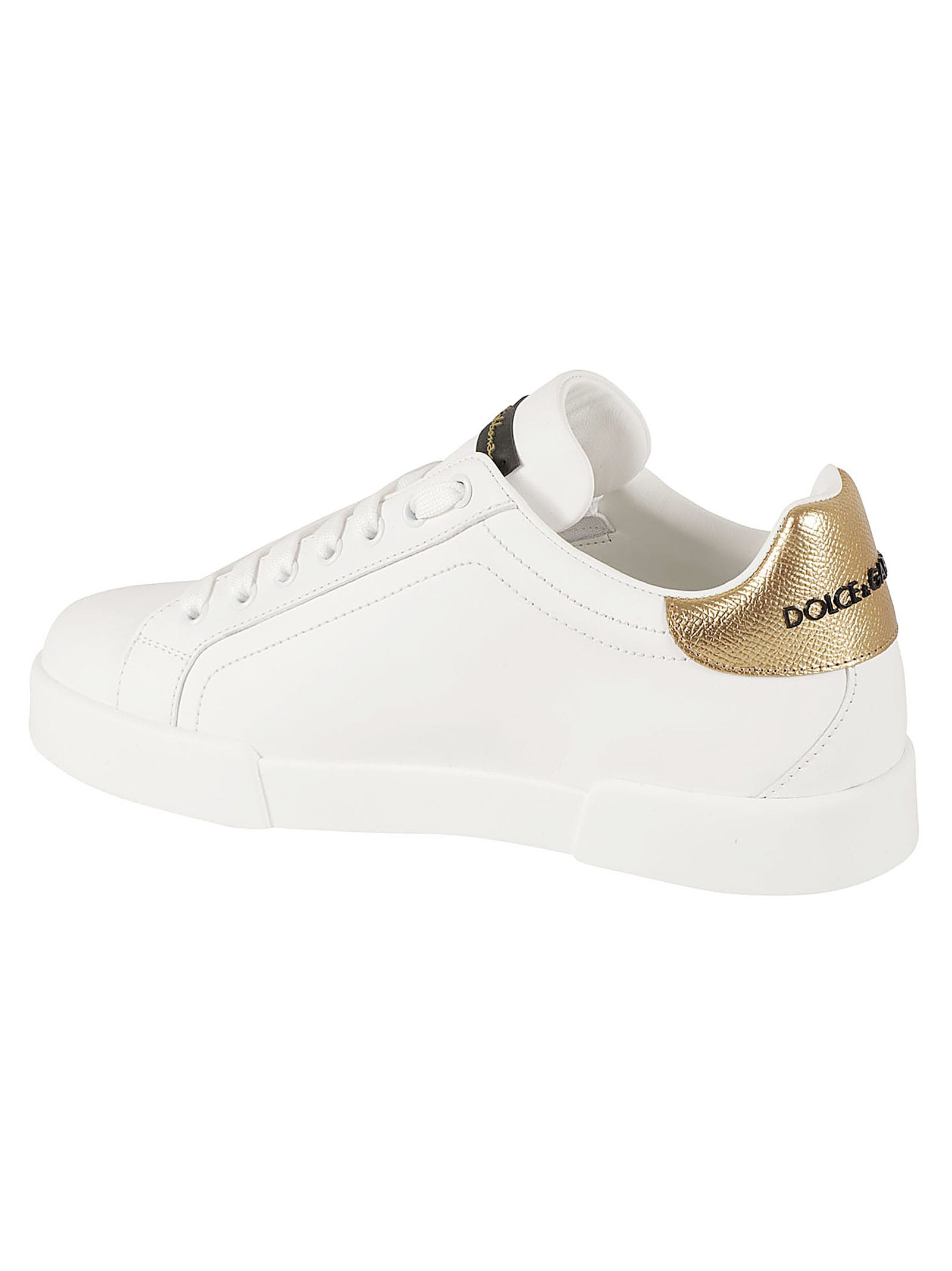 Shop Dolce & Gabbana Crown Logo Sneakers In White/gold