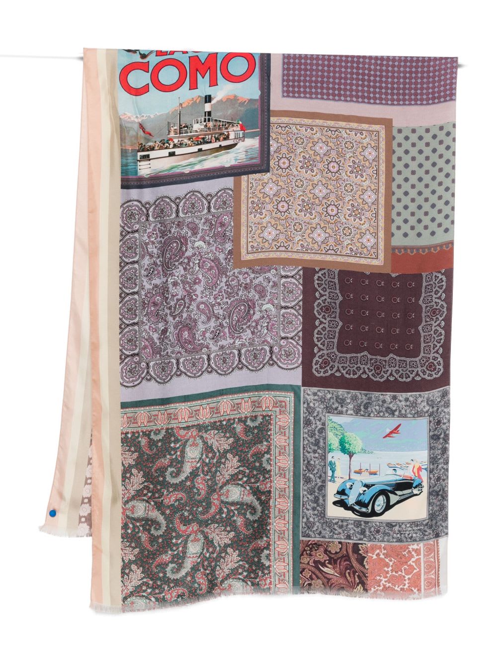 Pierre-louis Mascia Lago Di Como Silk Printed Scarf In Purple