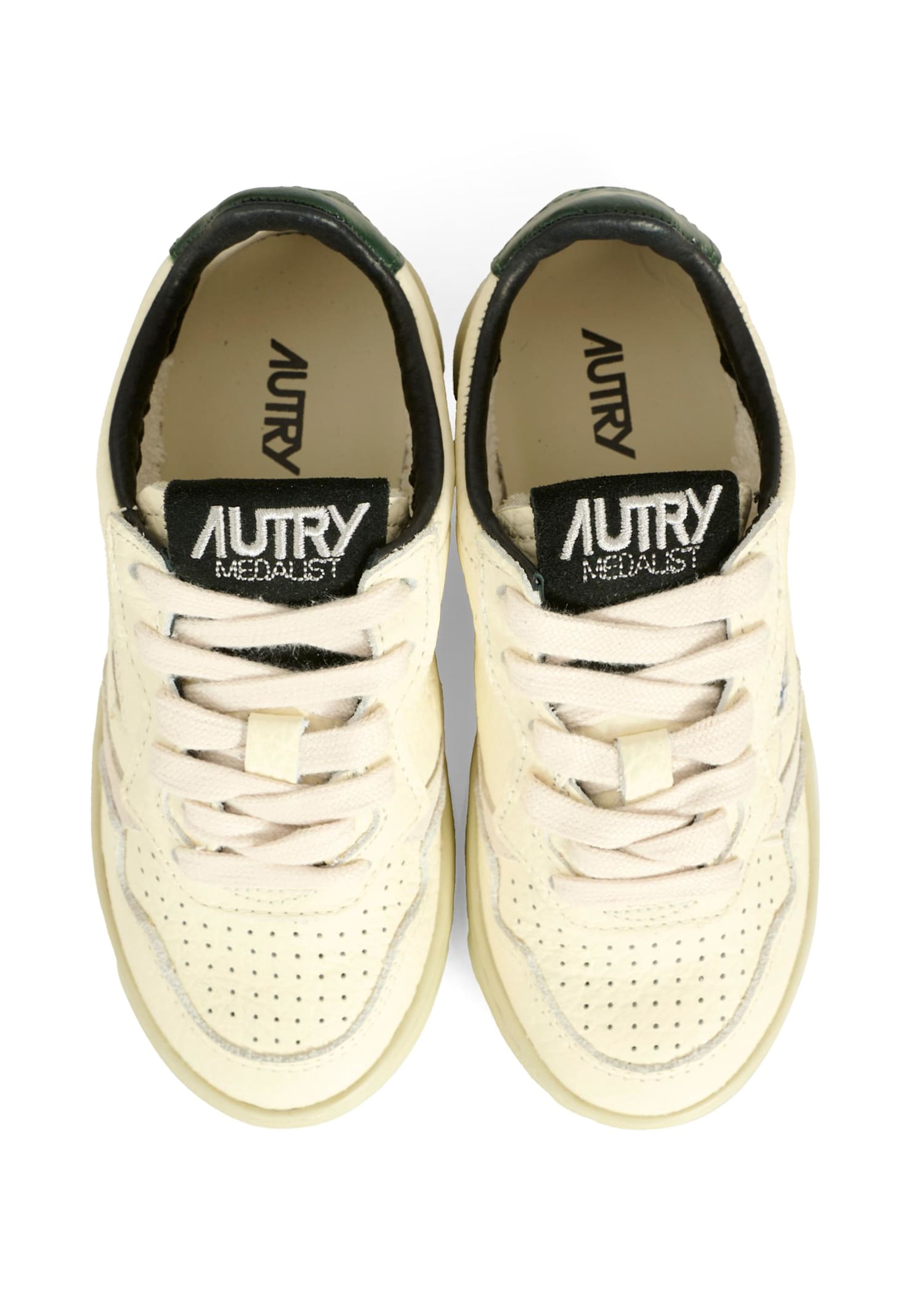 Autry Ivory Sneakers For Kids With Logo In White