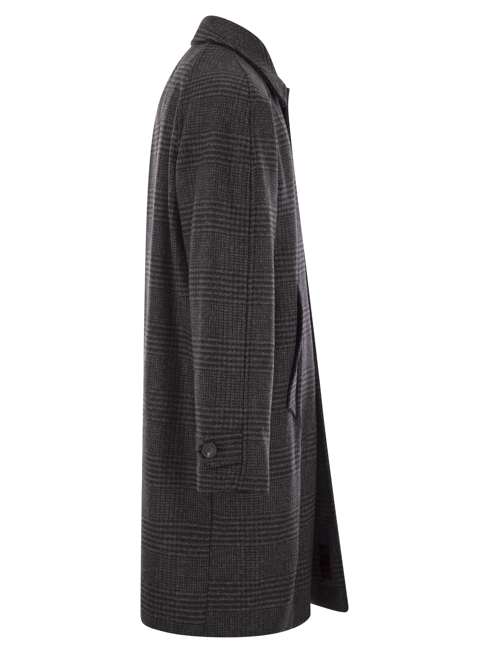 Shop Paltò Marcello - Wool Coat In Black/grey