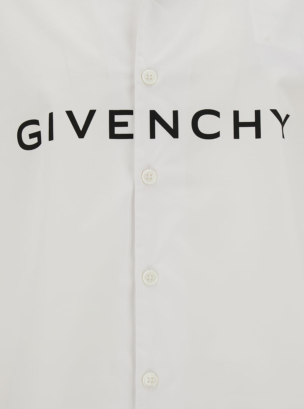 Shop Givenchy White Bowling Shirt With Contrasting Logo Lettering Print In Cotton Man