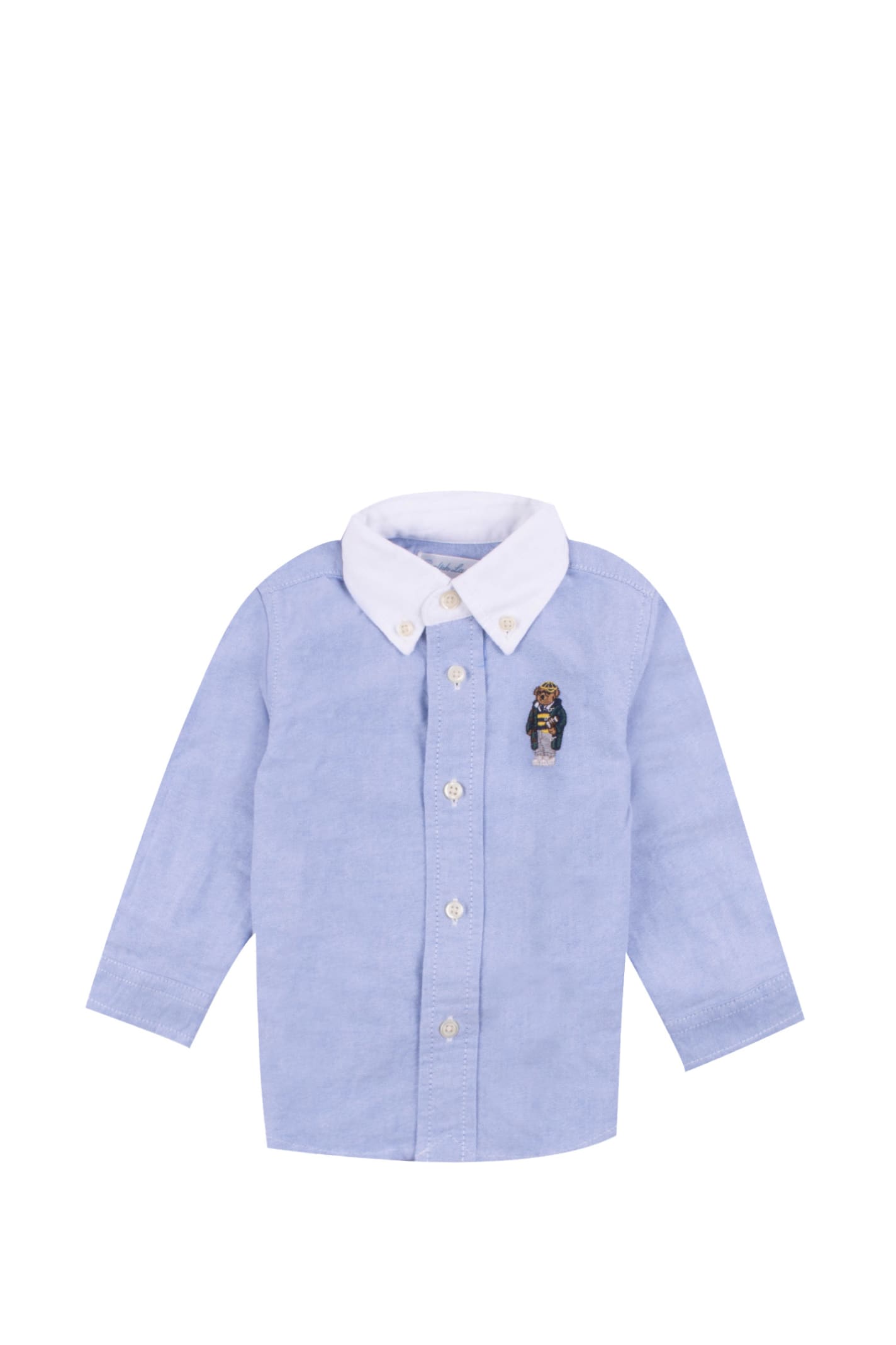 Ralph Lauren Babies' Cotton Shirt In Light Blue