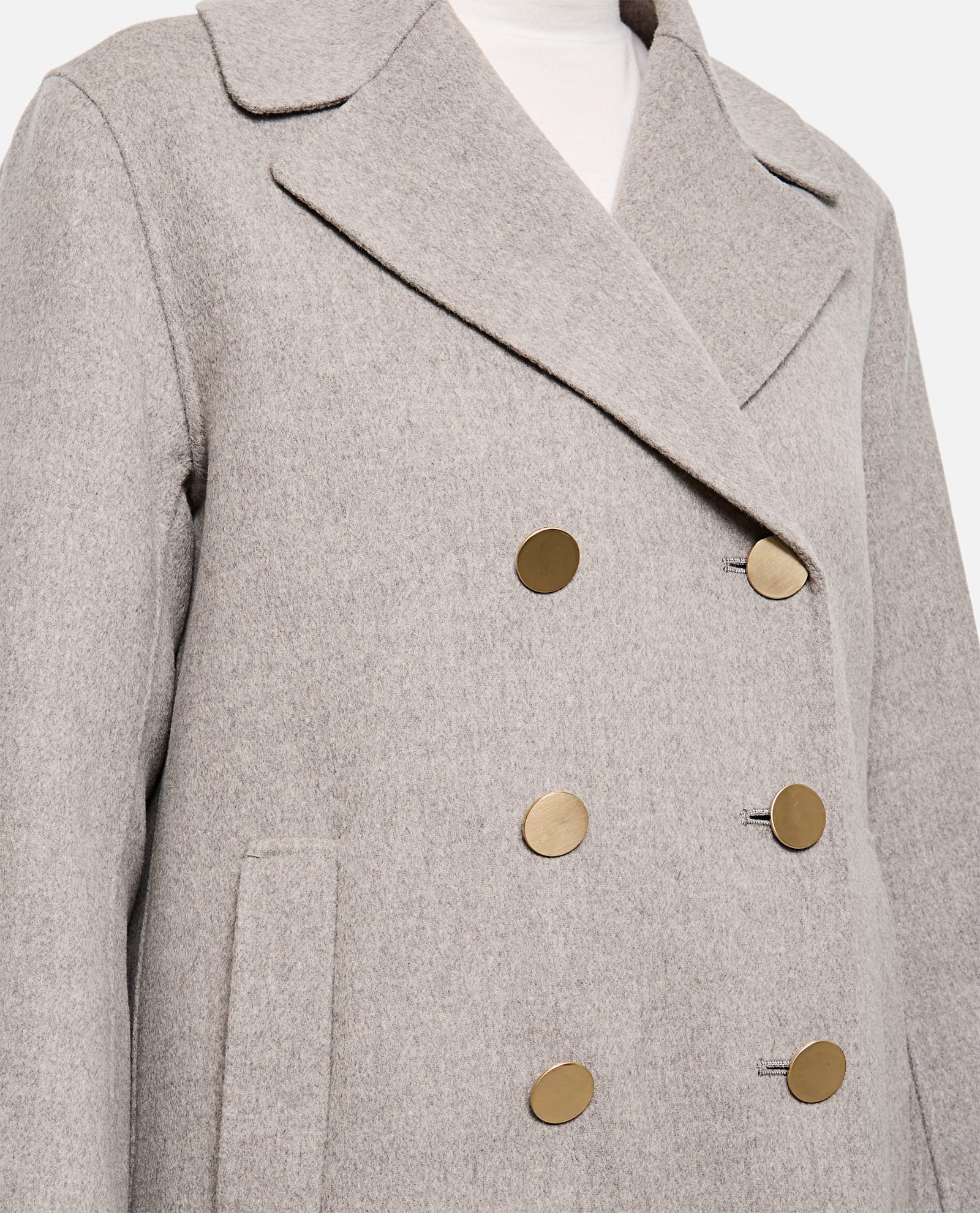 's Max Mara Margot Peacot With Gold Botton In Grey