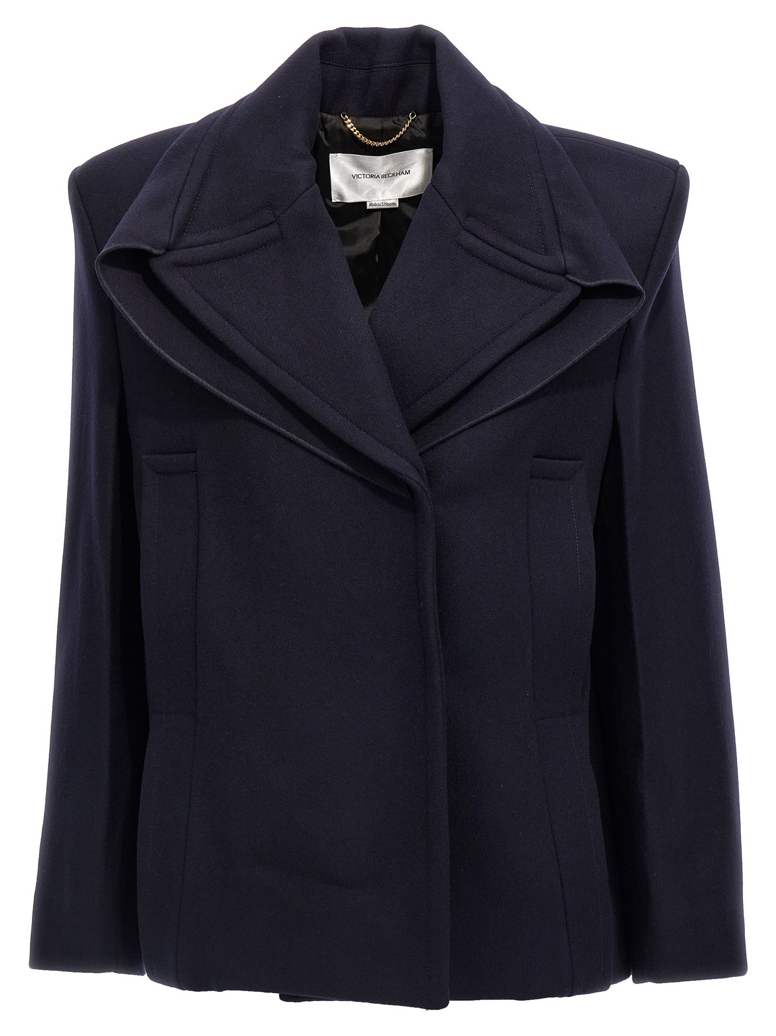 VICTORIA BECKHAM POINTED SHOULDER COAT 