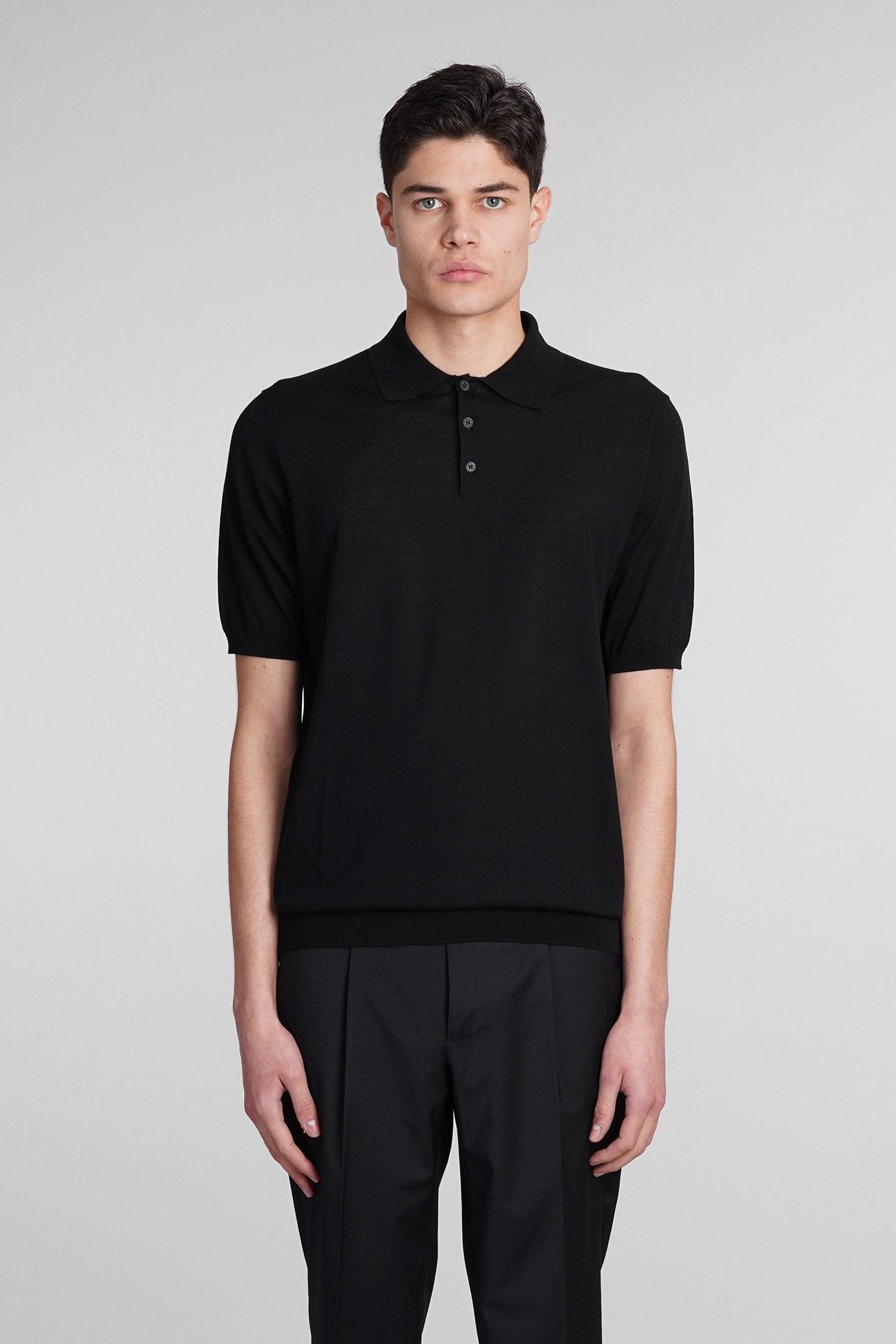 Ballantyne Polo In Black Cotton