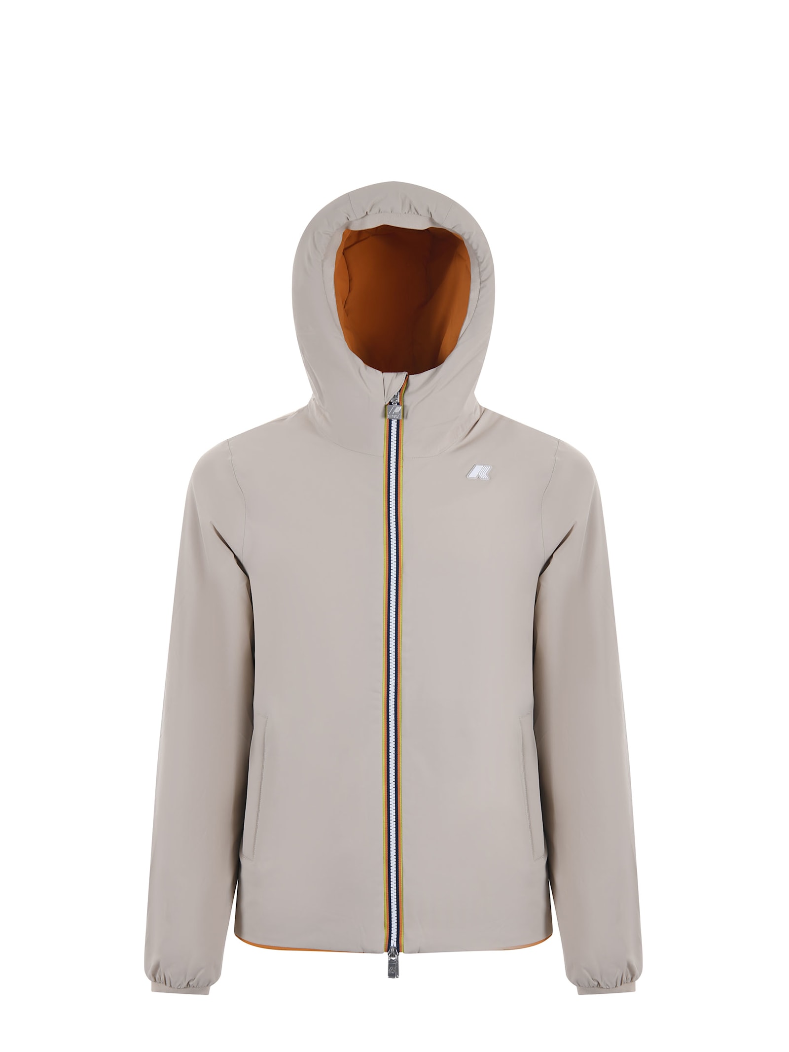 Shop K-way Reversible Jacket In Beige