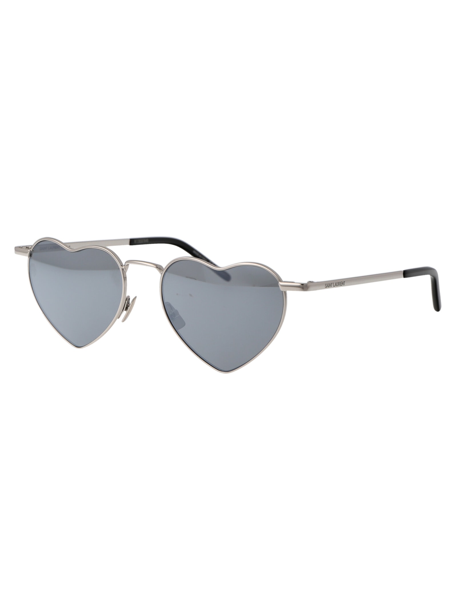Shop Saint Laurent Sl 301 Loulou Sunglasses In 014 Silver Silver Silver