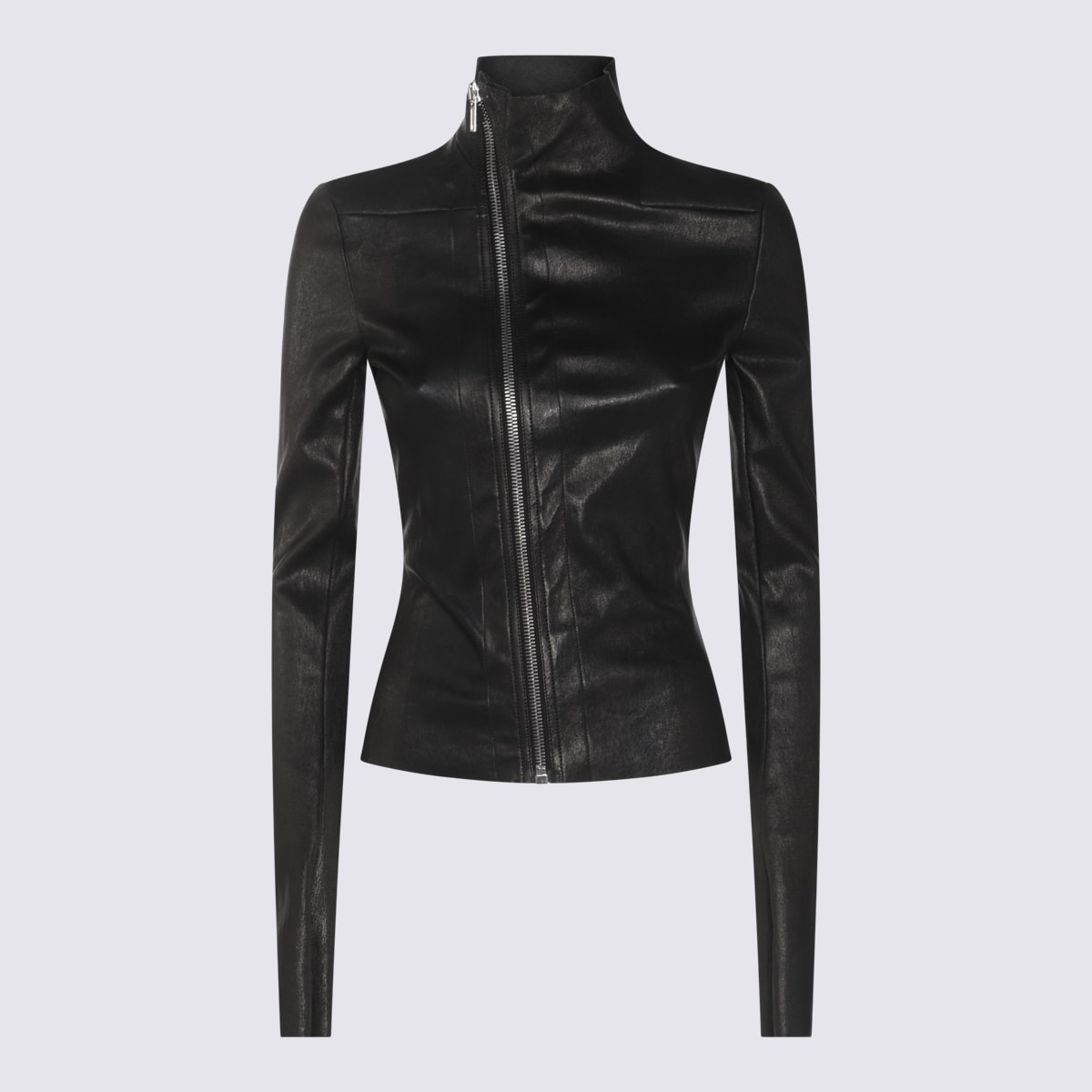 Rick Owens Black Leather Jacket