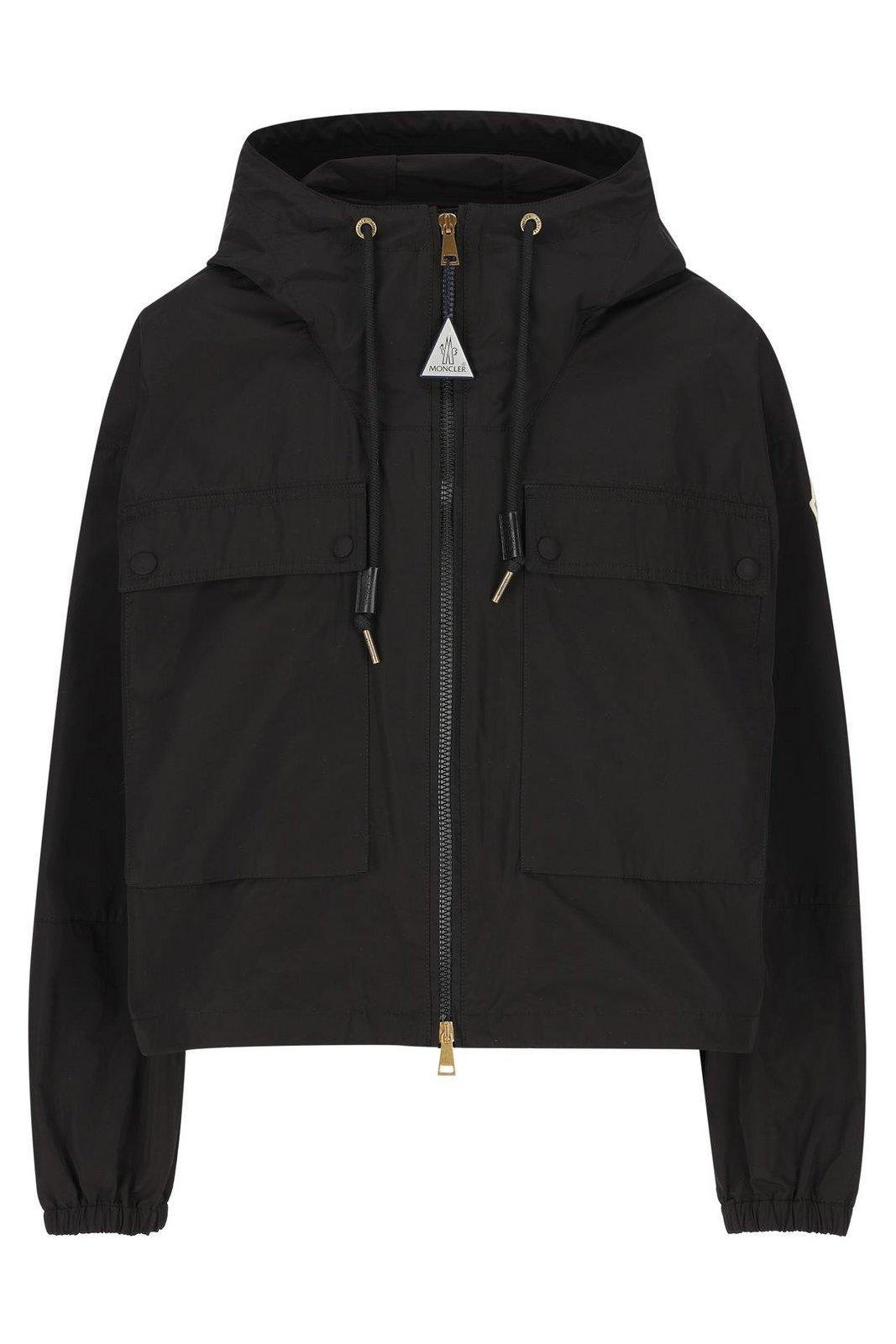 Moncler Giubbino Sauvan In Misto Poliestere Nero Donna