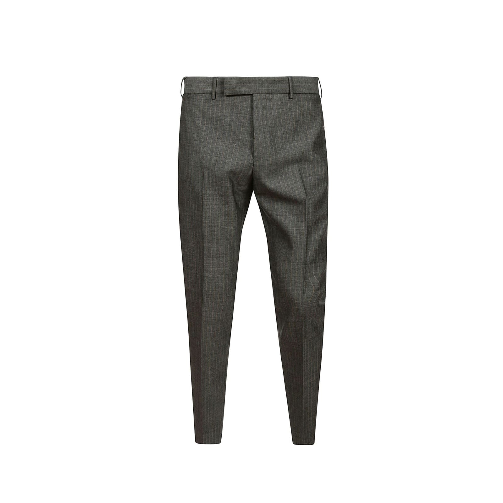 Pt01 Wool Striped Trousers In Gray