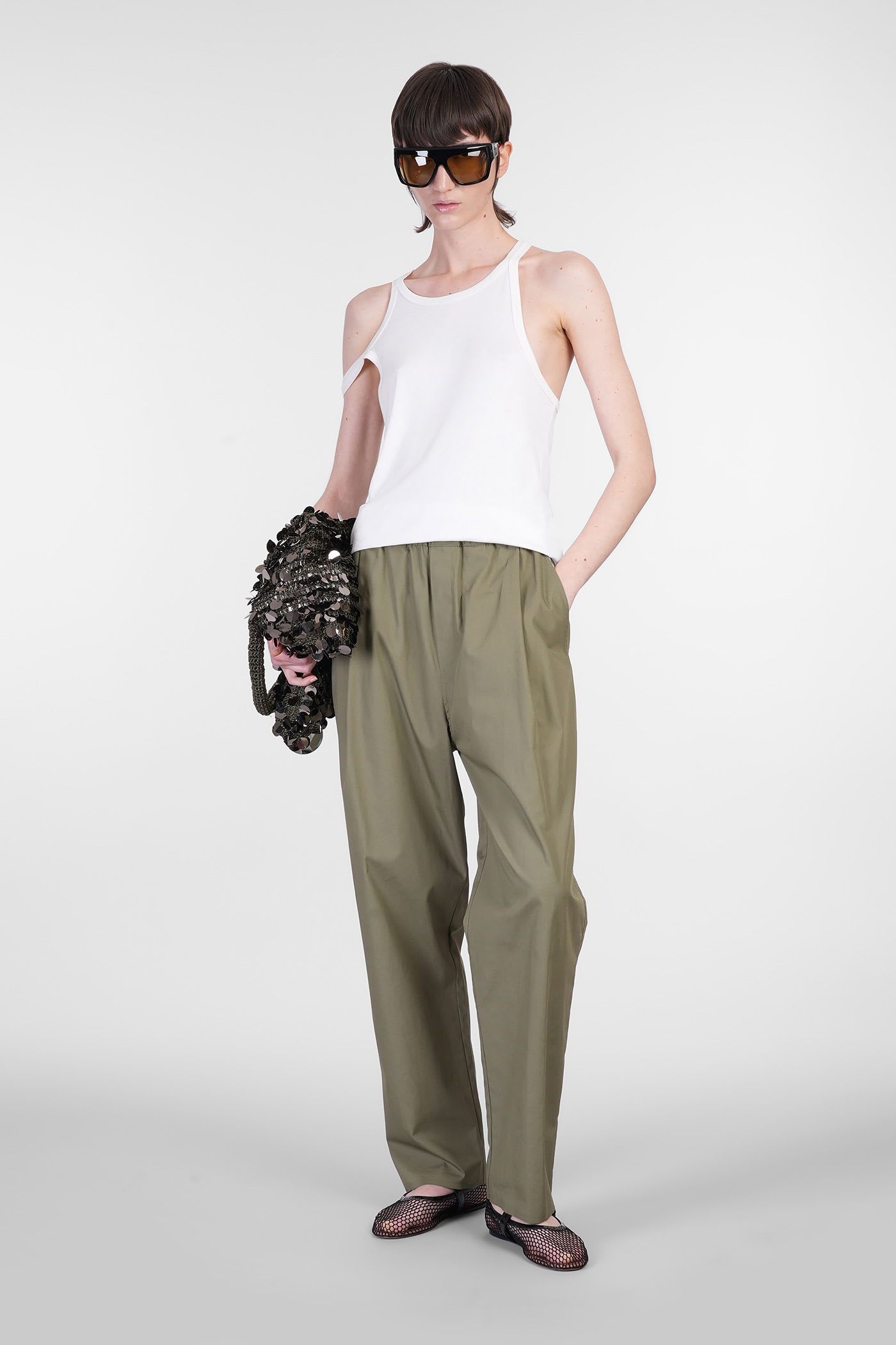 Laneus Pants In Green Cotton
