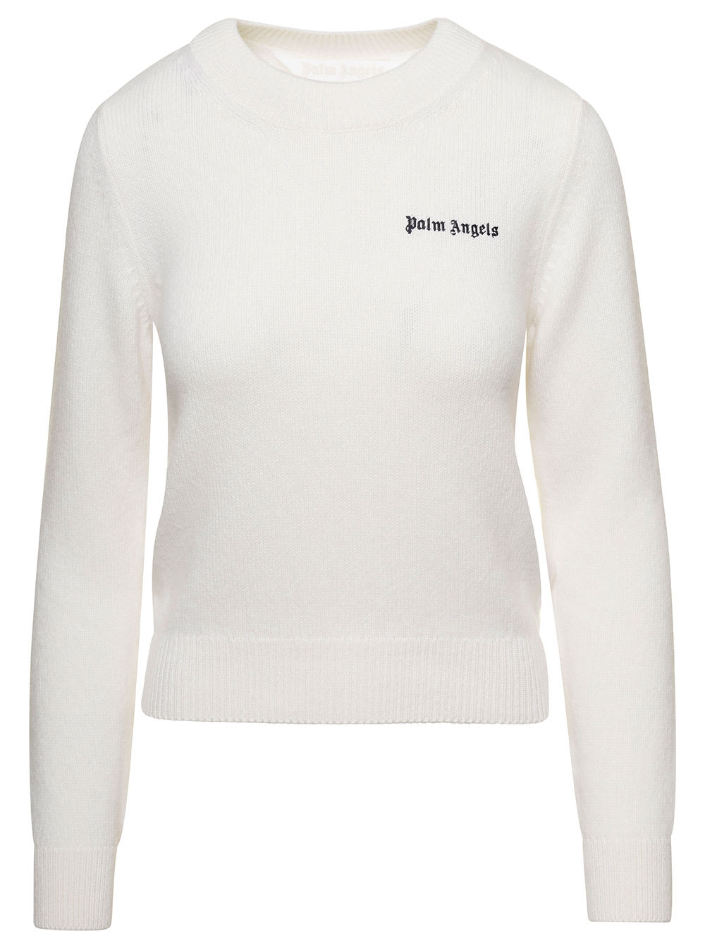 Shop Palm Angels Classic Logo Sweater In White