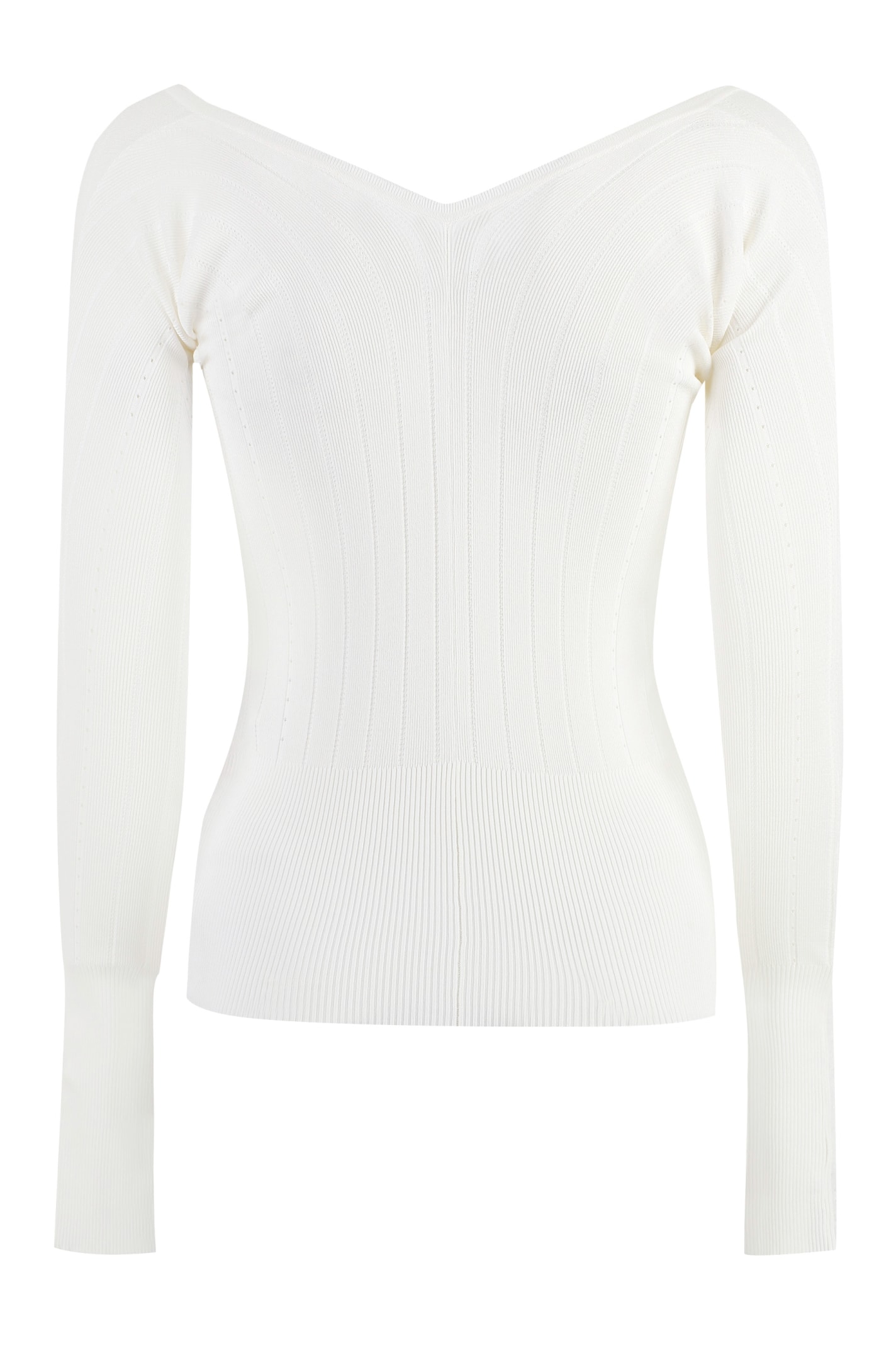 Shop Jacquemus Pralù Knitted Viscosa-blend Top In White