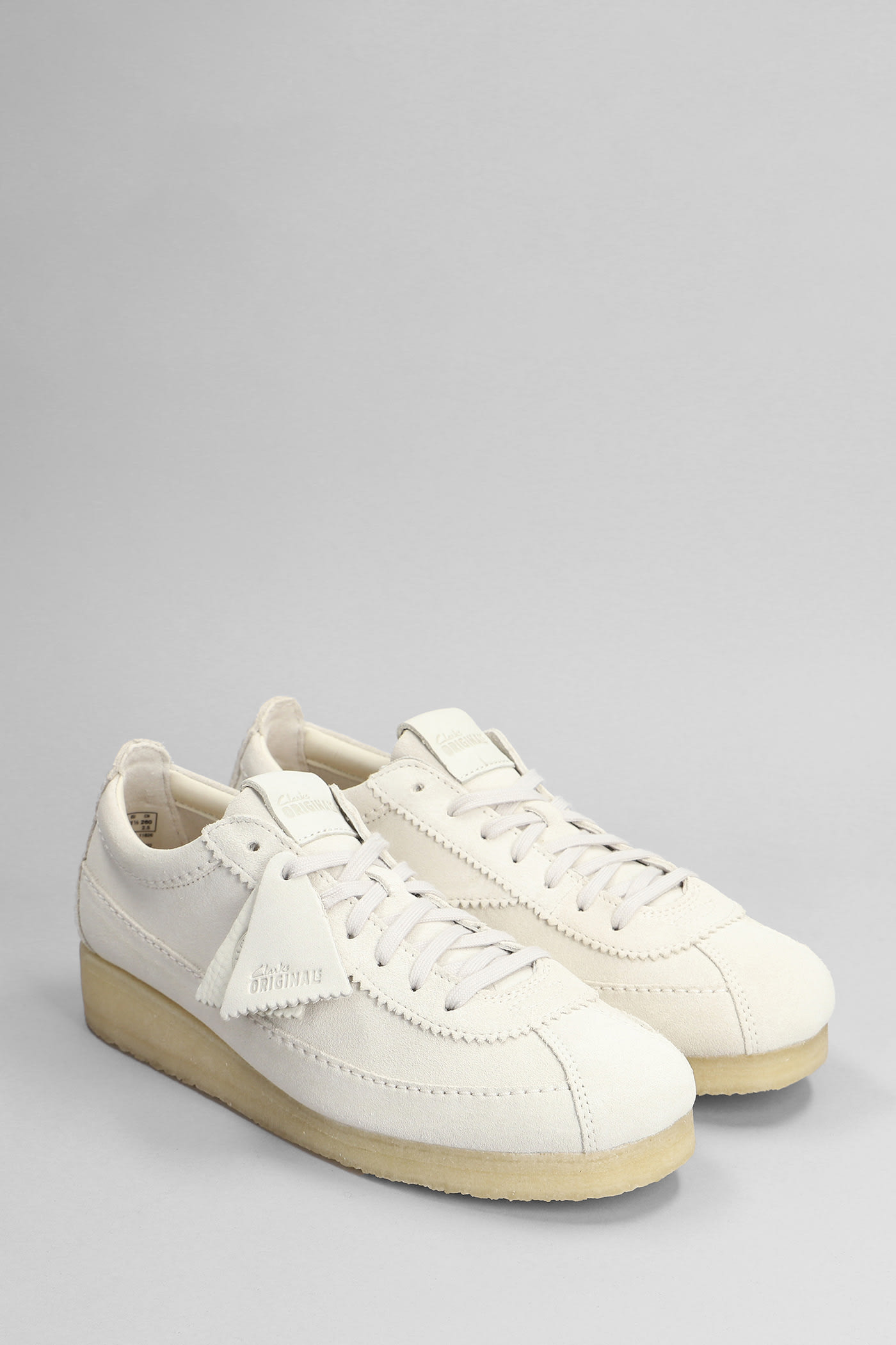 Shop Clarks Wallabee Tor Sneakers In White Suede