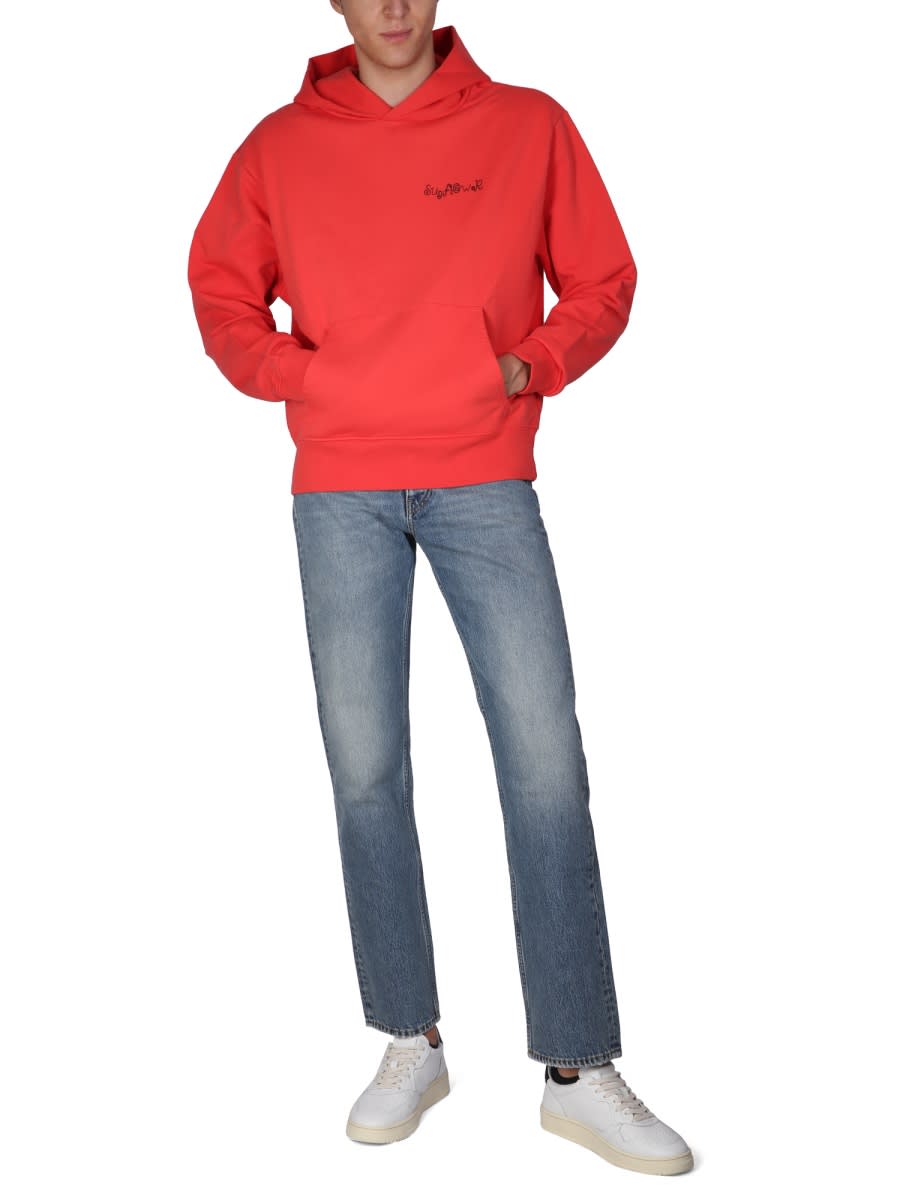 Shop Sunflower Sweatshirt With Logo Embroidery In Red