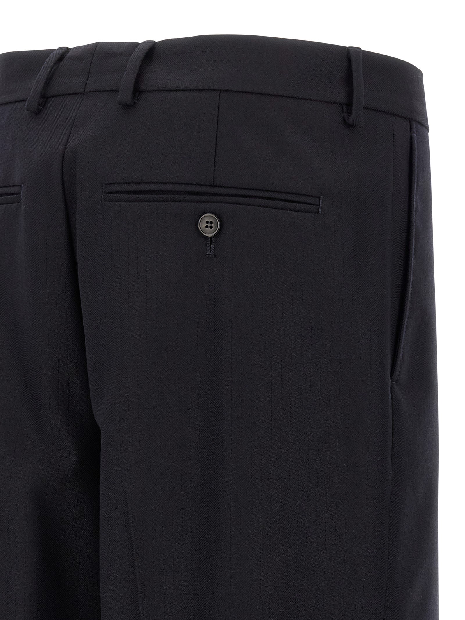 Dries Van Noten Pleated Trousers With Belt Loops And Back Pocket In Black