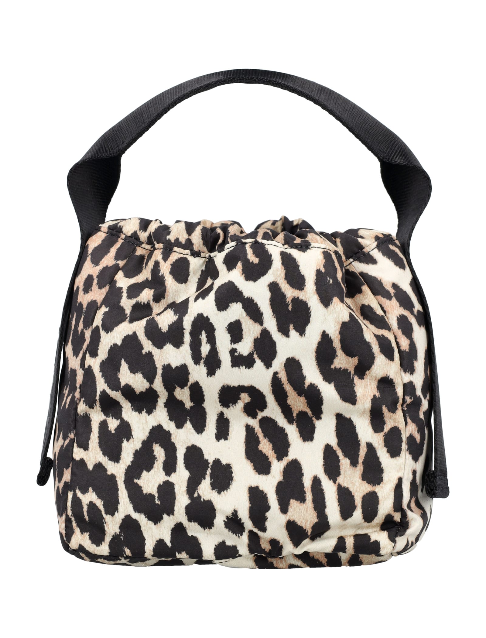 Shop Ganni Recycled Tech Pouch In Leopard