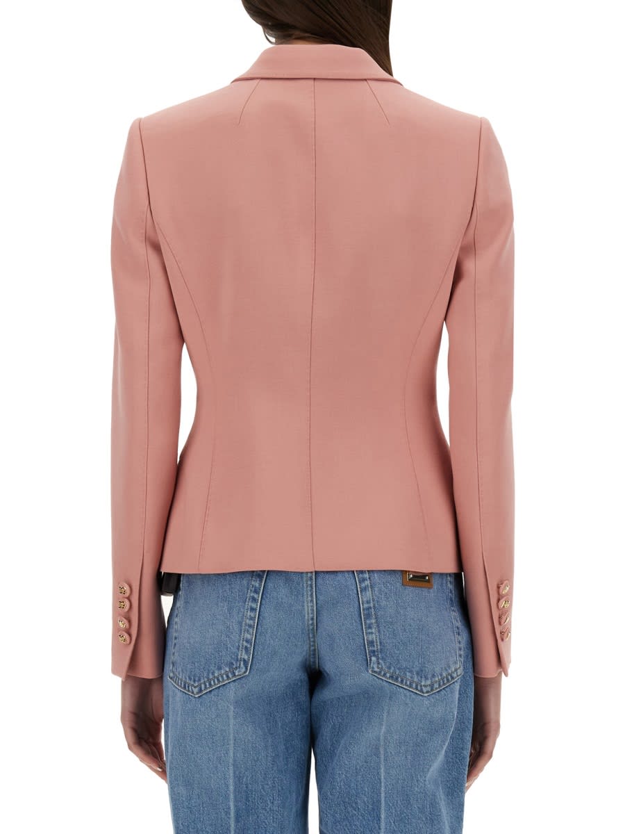 Dolce & Gabbana Tailored Single-breasted Jacket Flap Pockets In Pink