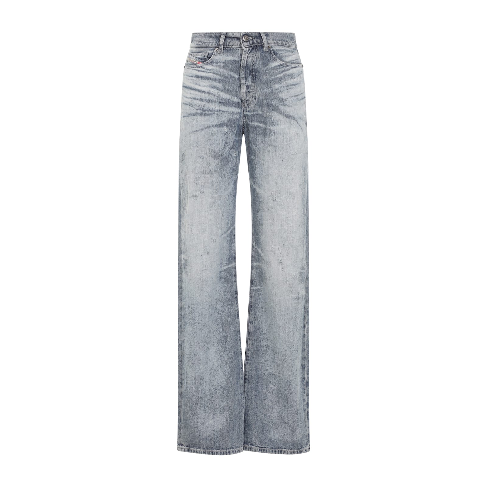 Diesel Vintage Inspired Five Pocket Denim Trousers In Gray