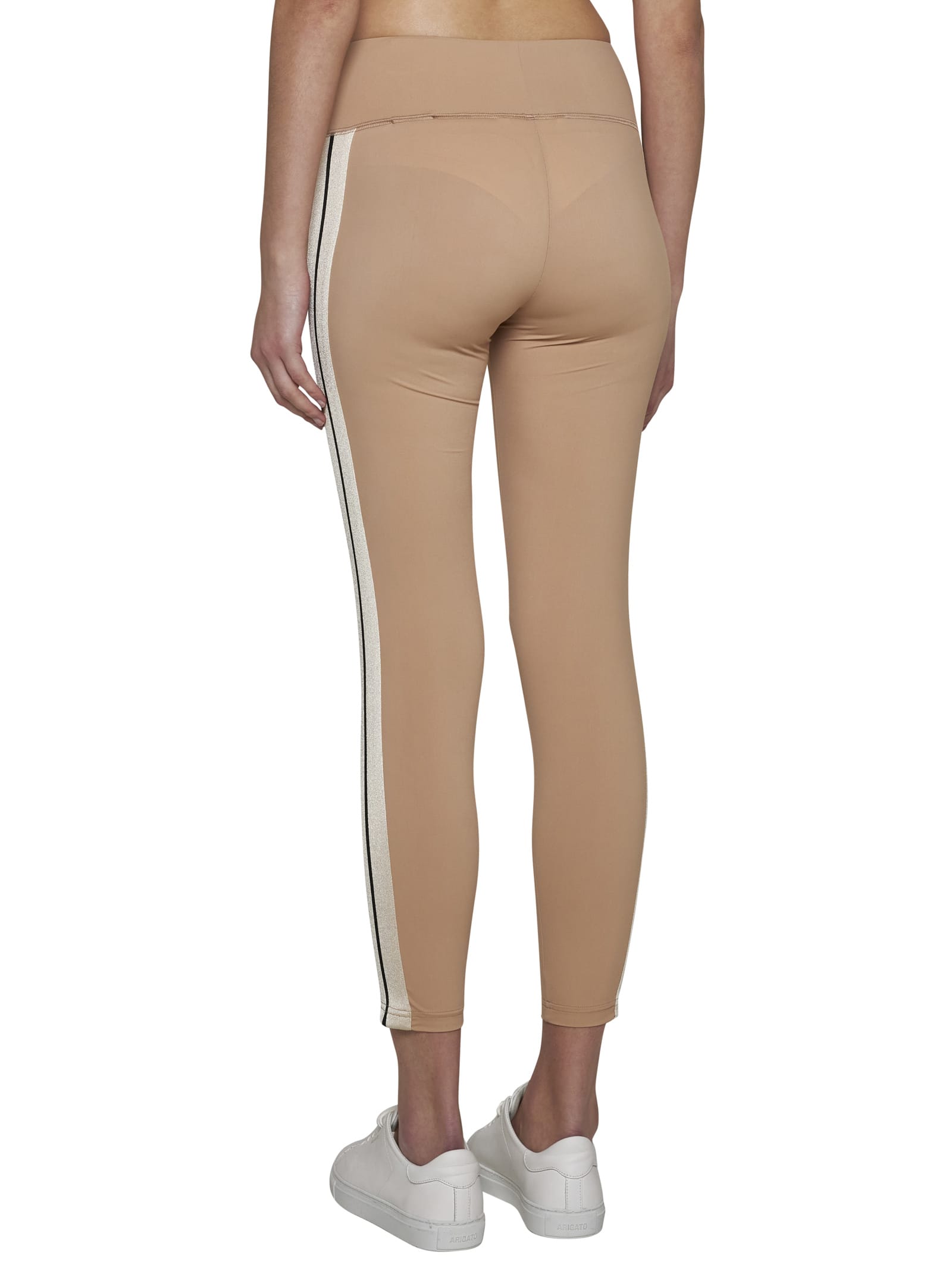 Shop Palm Angels Pants In Nude Off White