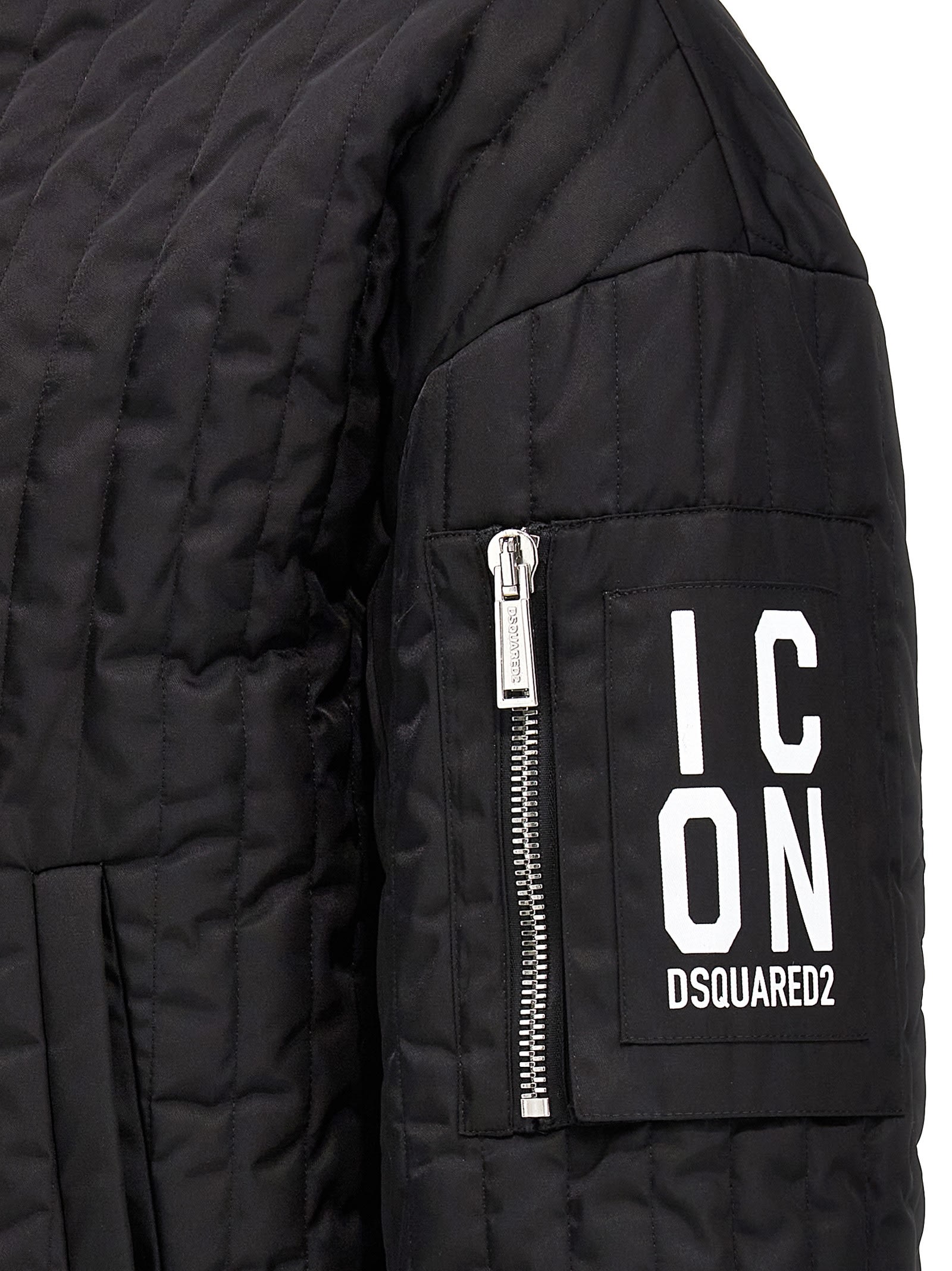 Dsquared2 Bomber Nylon Nero In Black
