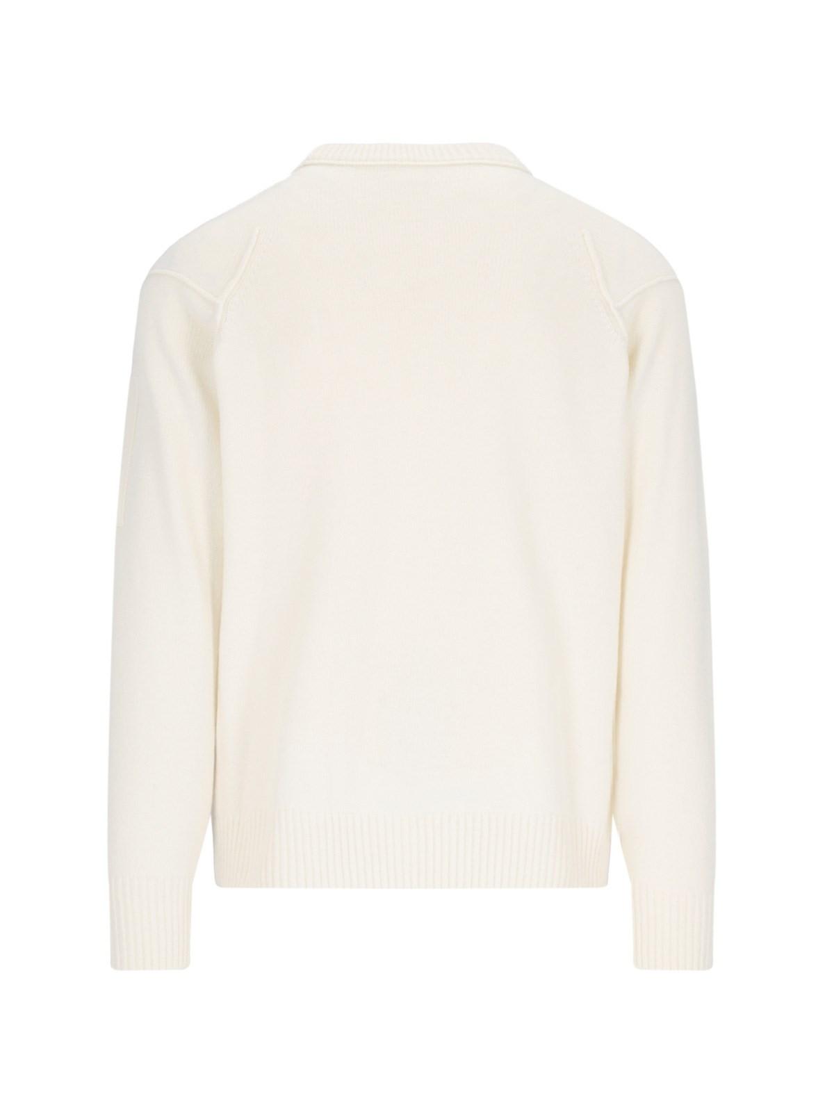 Shop C.p. Company Lens Detail Sweater In White