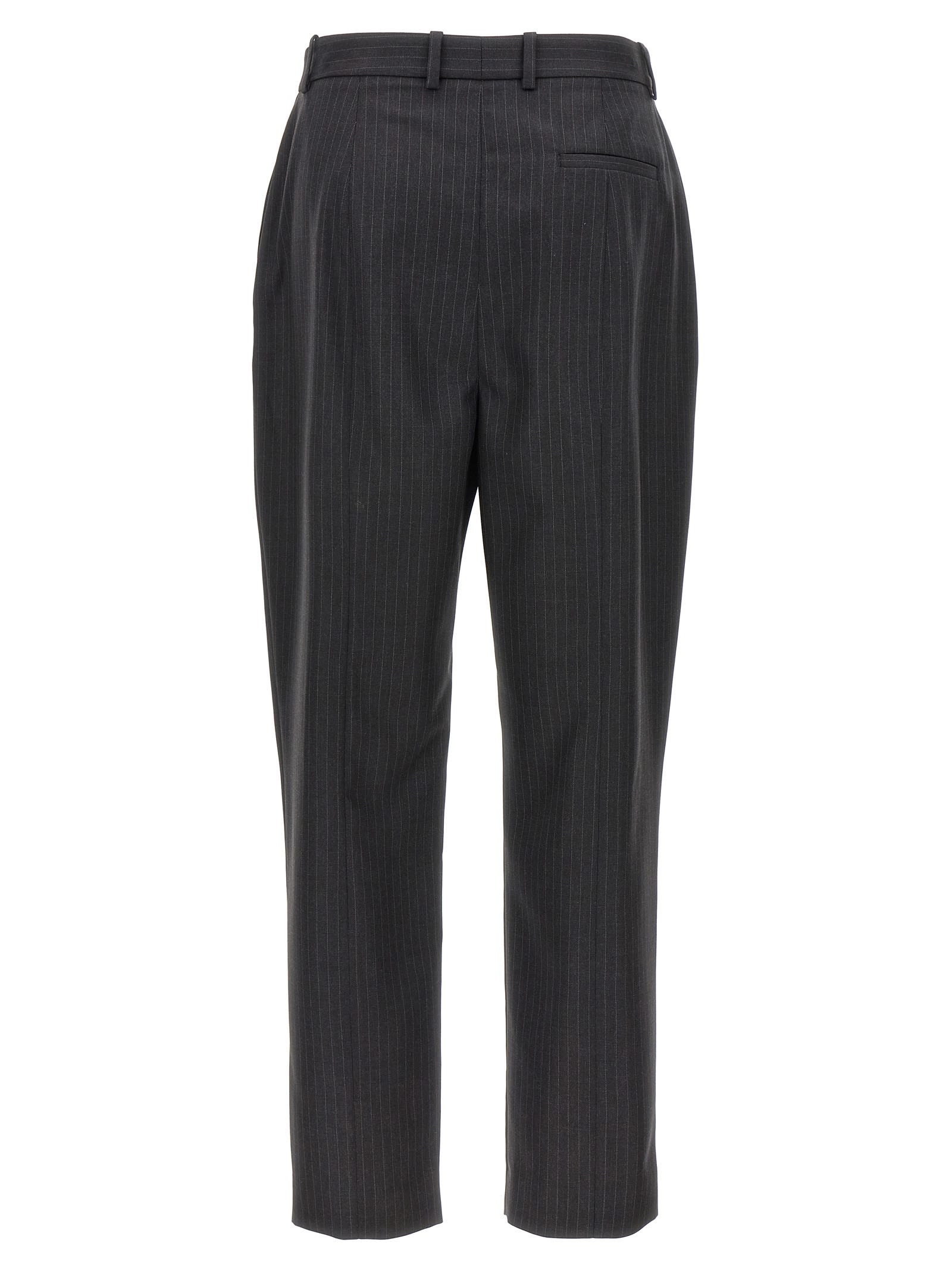 Shop Alexander Mcqueen Pinstripe Pants In Gray