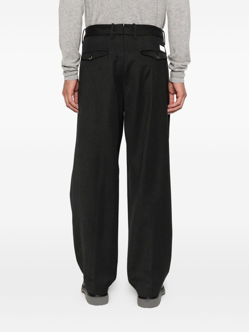 Nine In The Morning Relaxed-fit Black Trousers With Pleated Front Design In Black