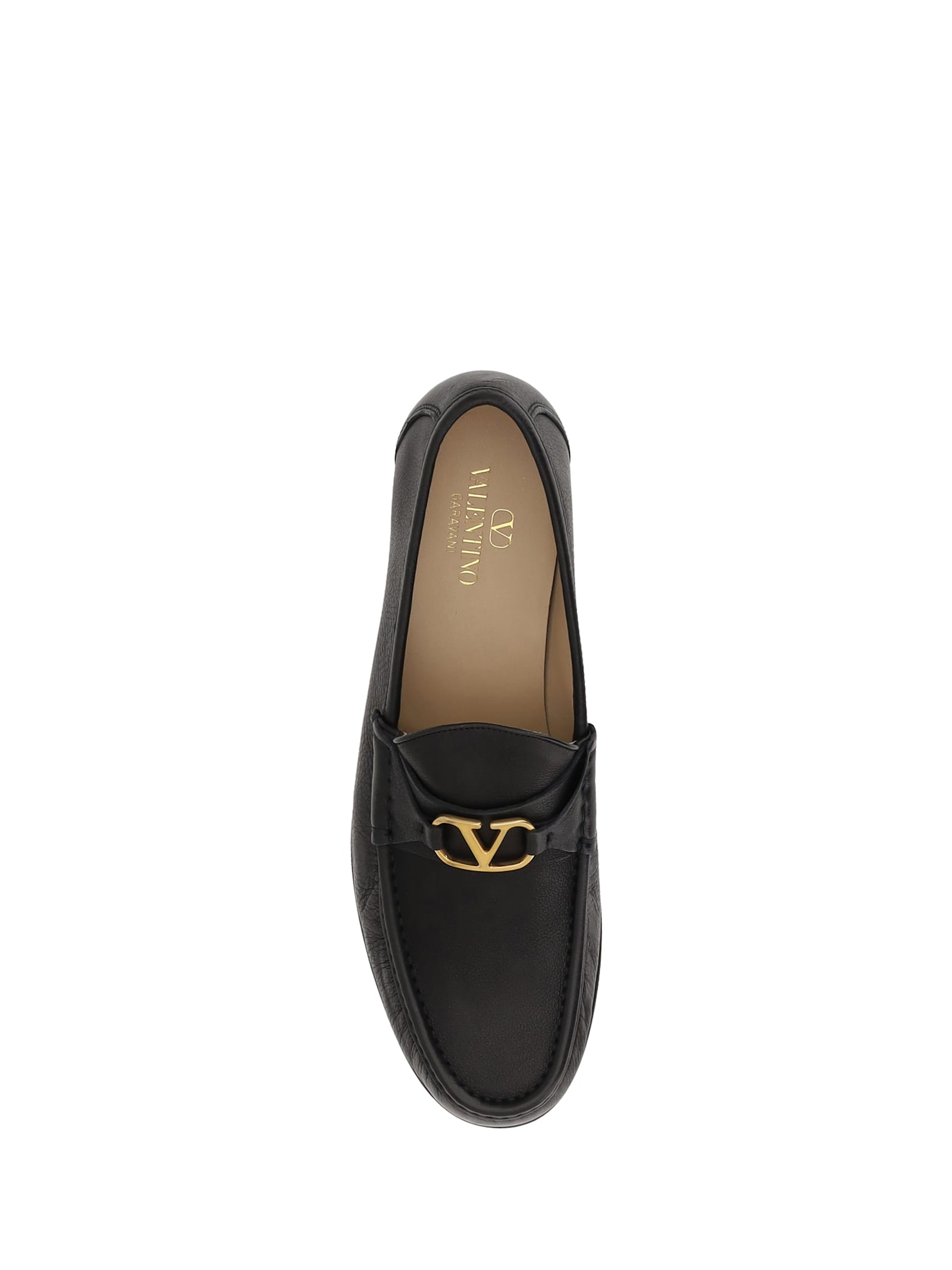 Valentino Garavani Vlogo Signature Loafer With Gold-tone Logo Detail In Black