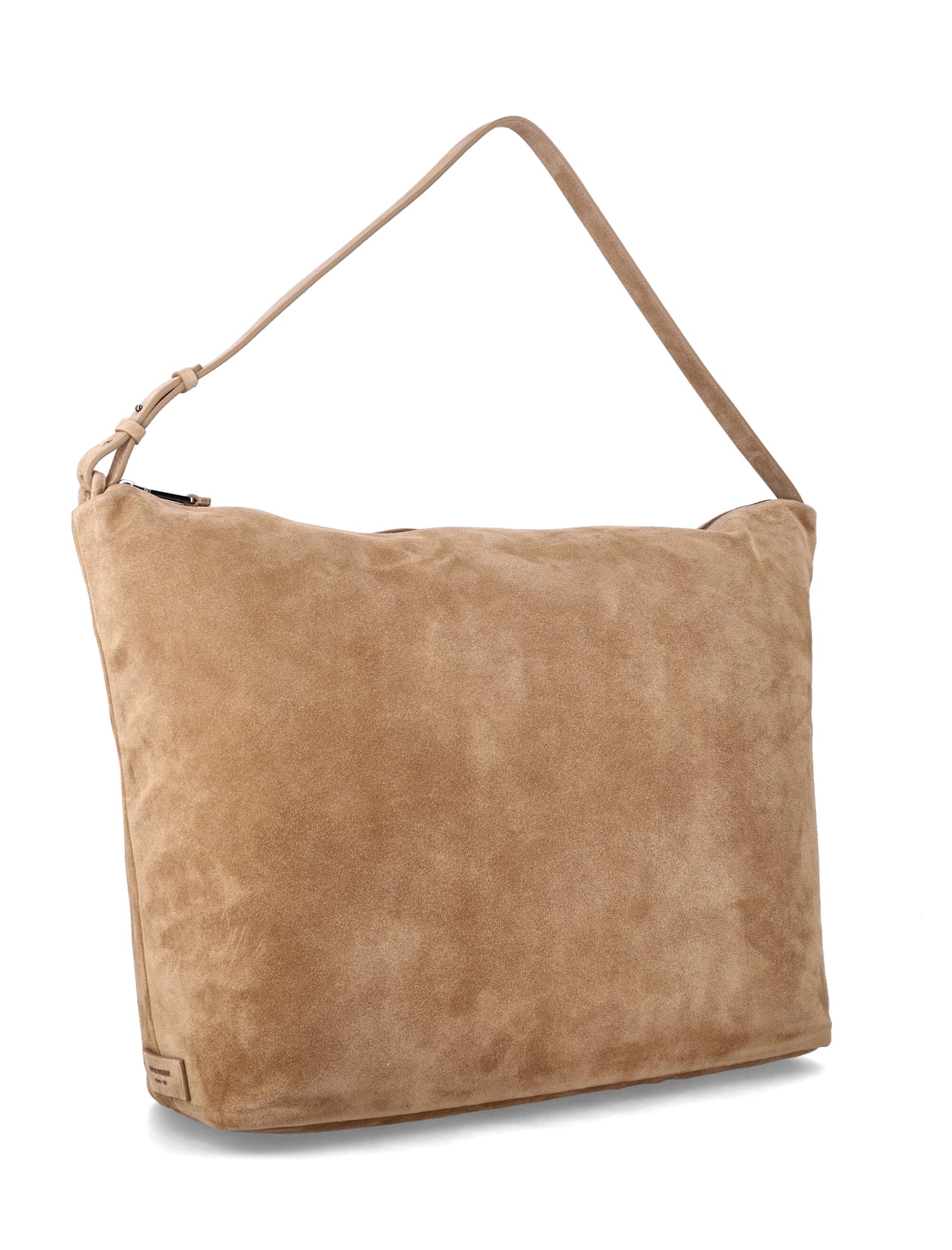 Emporio Armani Suede Hobo Bag In Brown