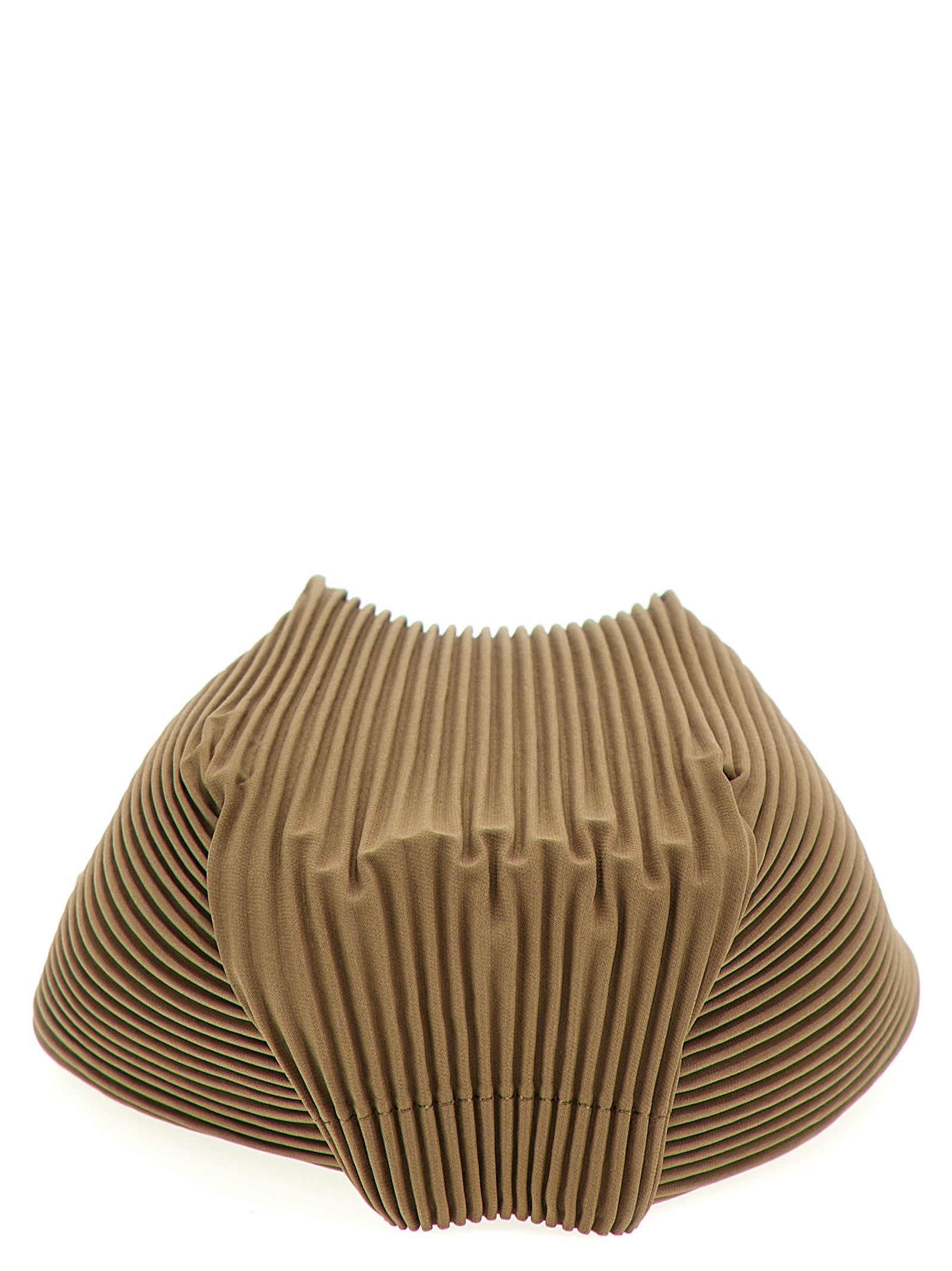 Issey Miyake Pleated Baseball Cap Hats Beige In Brown